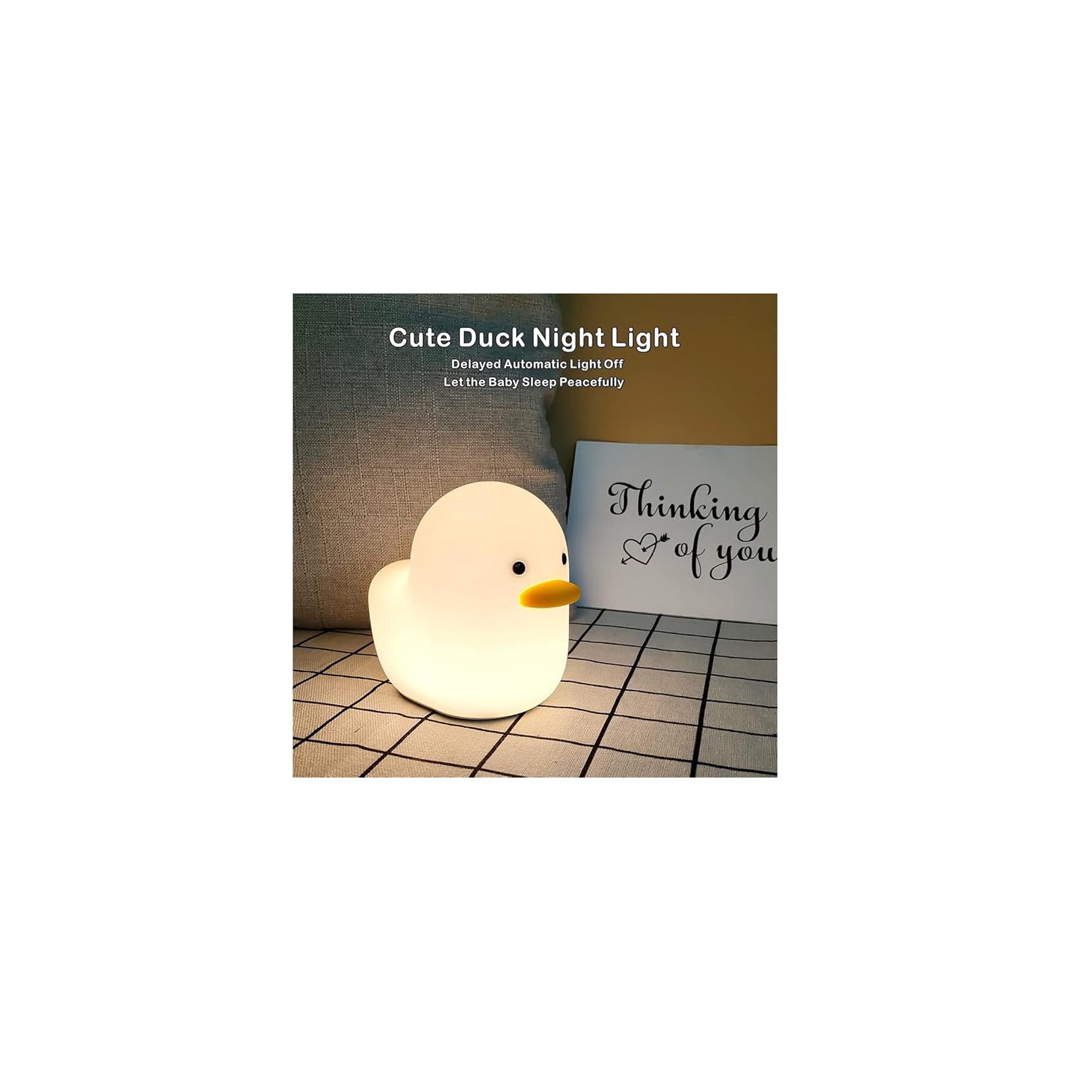 Kids Night Light, Cute Silicone Duck Nursery Lamp for Baby and Toddler,Animal Night Light,Squishy Night Light for Bedroom and Kids Room(Duck)