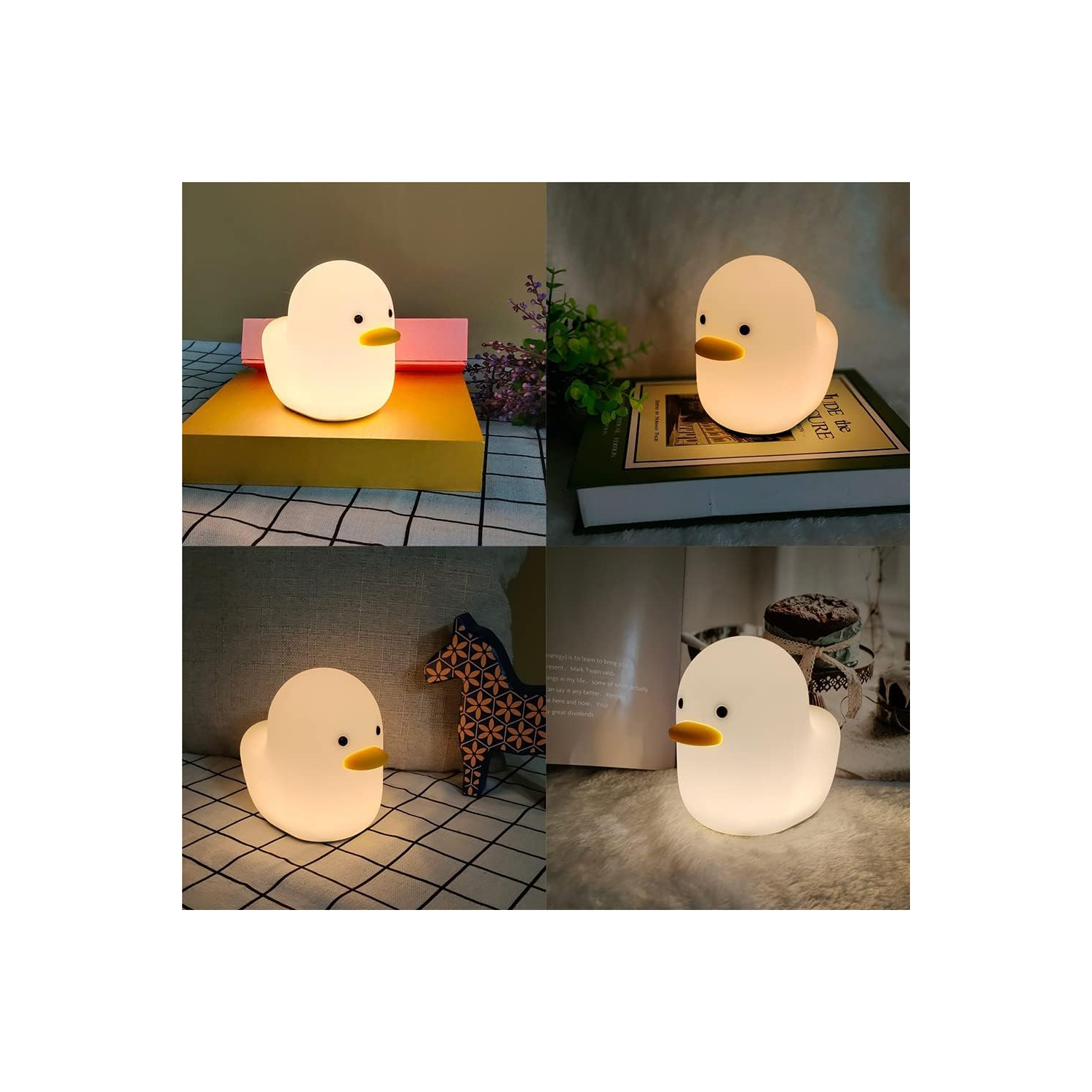 Kids Night Light, Cute Silicone Duck Nursery Lamp for Baby and Toddler,Animal Night Light,Squishy Night Light for Bedroom and Kids Room(Duck)