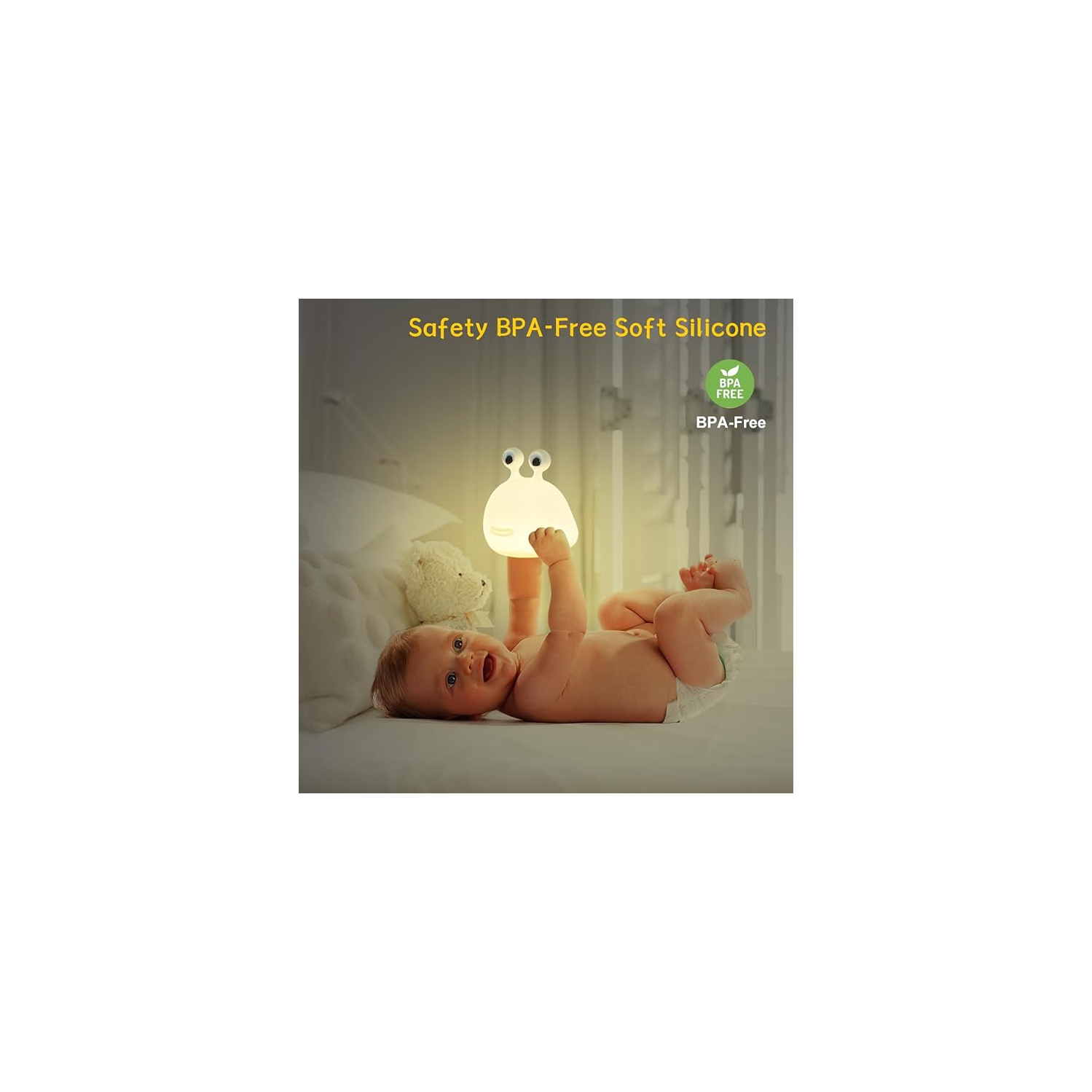 Veilleuse pour enfants, lampe à luge en silicone pour bébé et tout-petit, veilleuse animale pour garçons et filles, lampe de nuit douce amusante pour