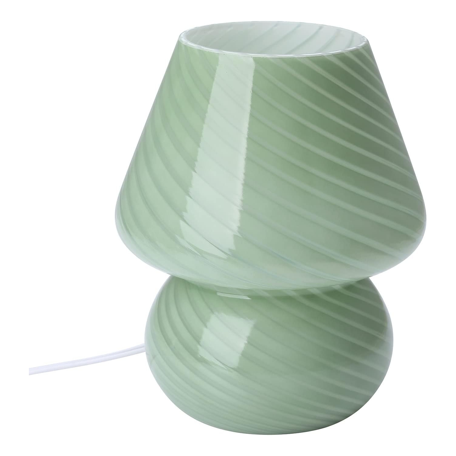 Lampe champignon,Table de chevet en verre Murano translucide à rayures rétro Petit tourbillon de veilleuse pour ambiance,Enfants,Chambre,Vie