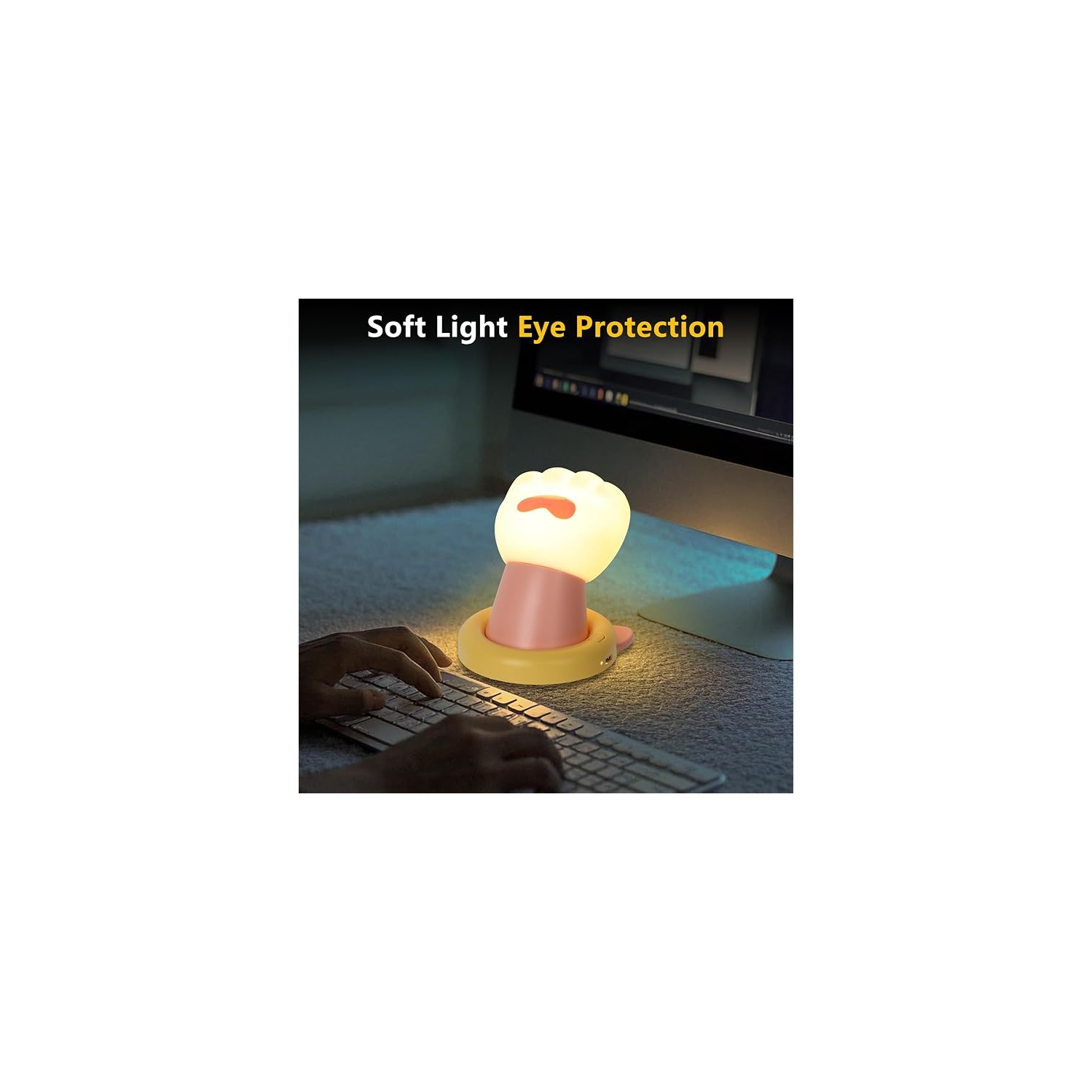 Cat's Paw Night Light for Kids' Room Lamp, 3 Levels Dimmable Cute Silicone Nursery Night Light,Bedside Lamp for Bedrooms, Living Room, Room Decor