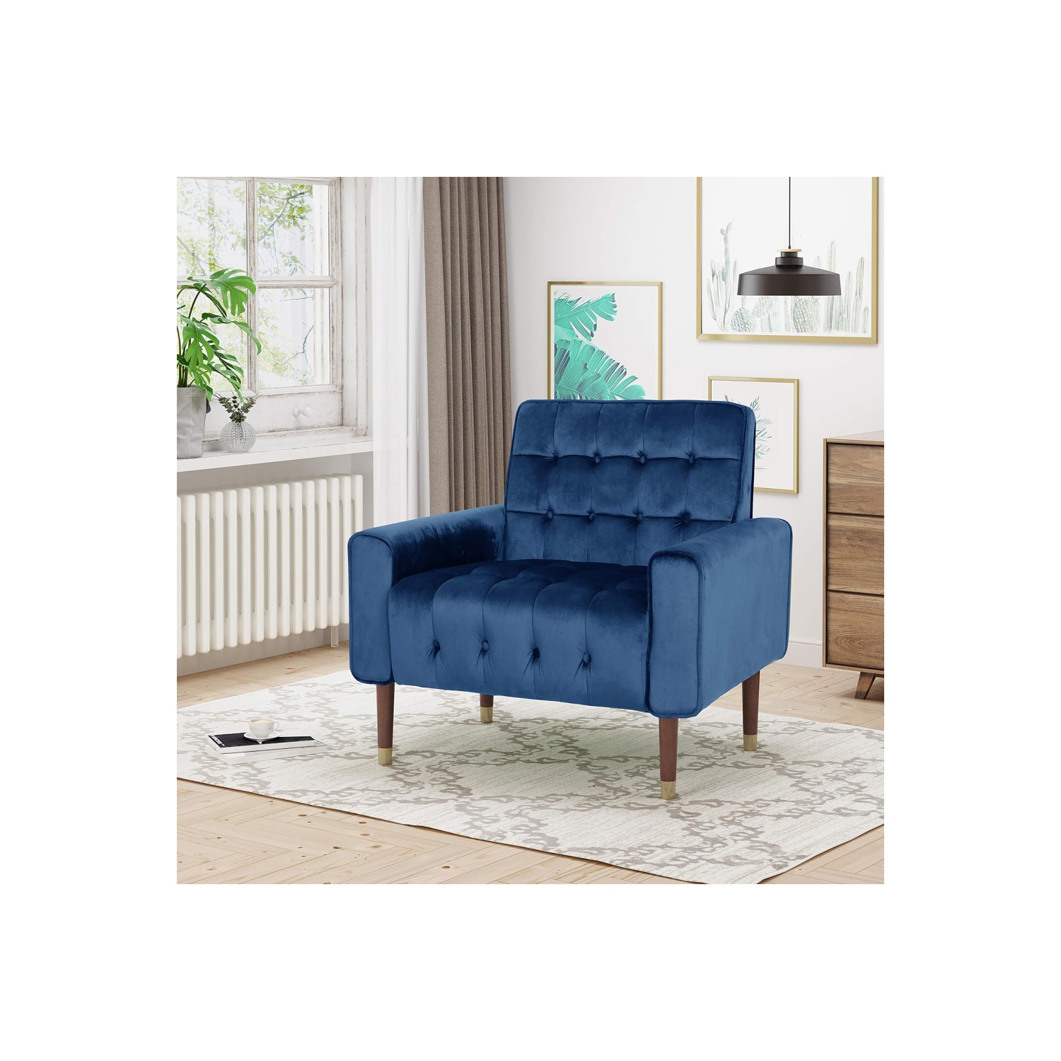YOULIGHTS Comfy Armchair with Tufted Back , Modern for Living Room, Bedroom and Study