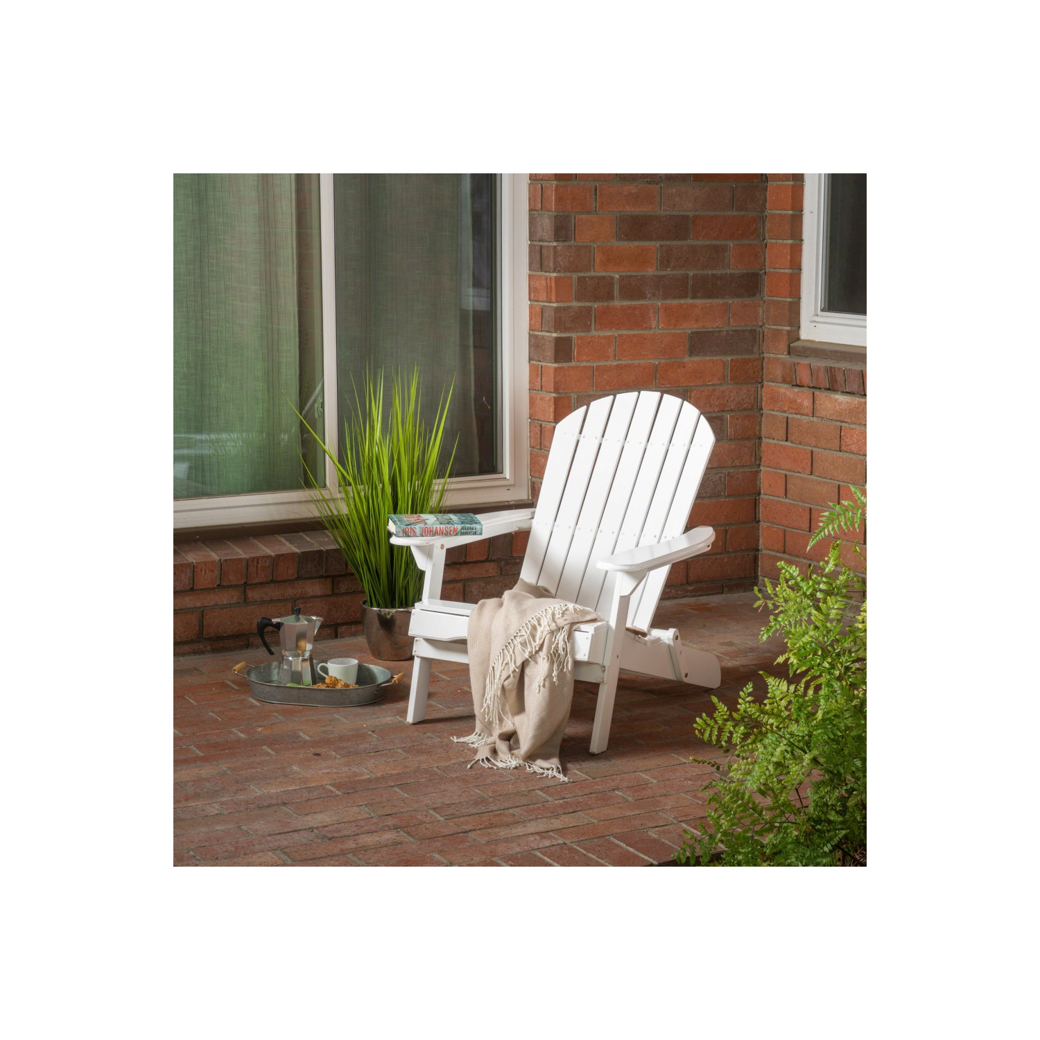 YOULIGHTS Folding ADIRONDACK CHAIR ,Acacia Wood Patio Chair with traditional slatted seating, Outdoor Chair Wood Texture, Lawn Chair for Porch,