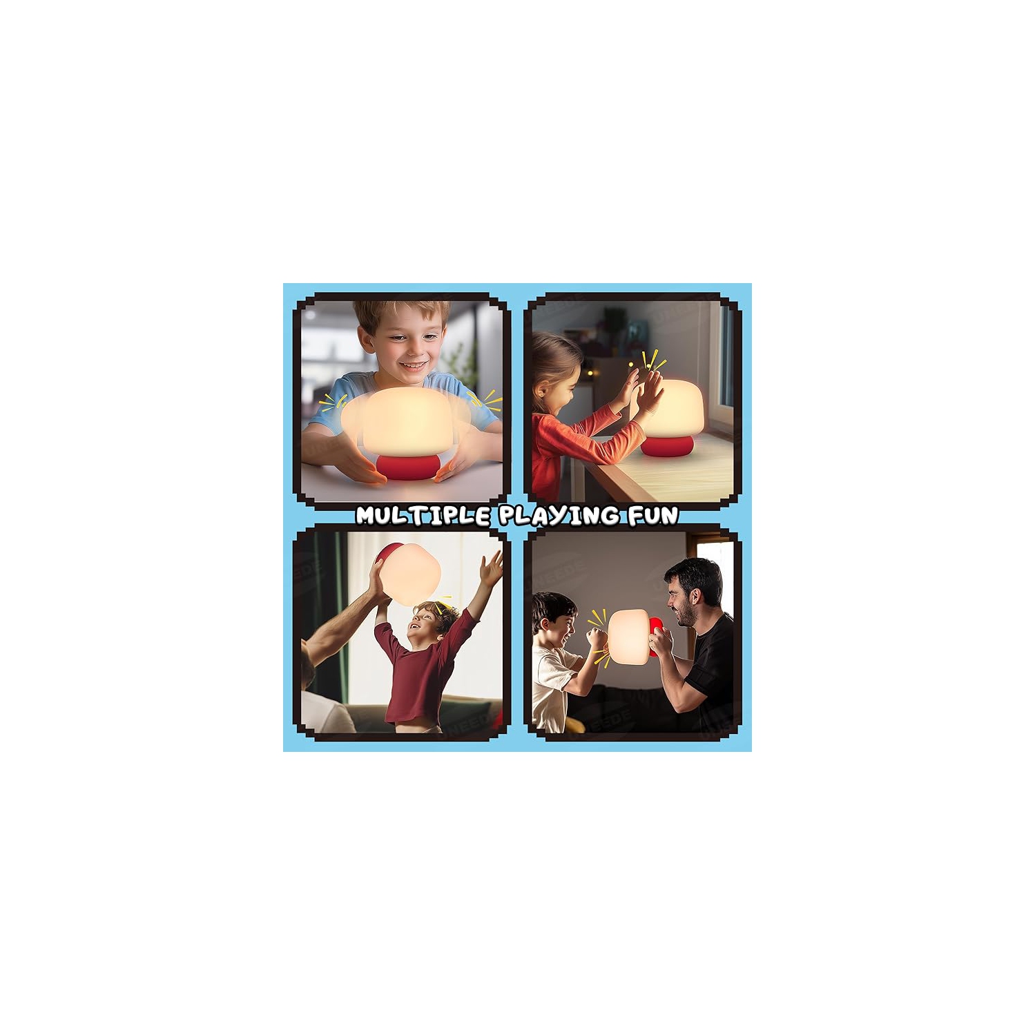 Mushroom Night Light for Kids with 13 Sound Effects Cute Mushroom Decor, Squishy Nursery Mushroom Lamp with Timer for Gift