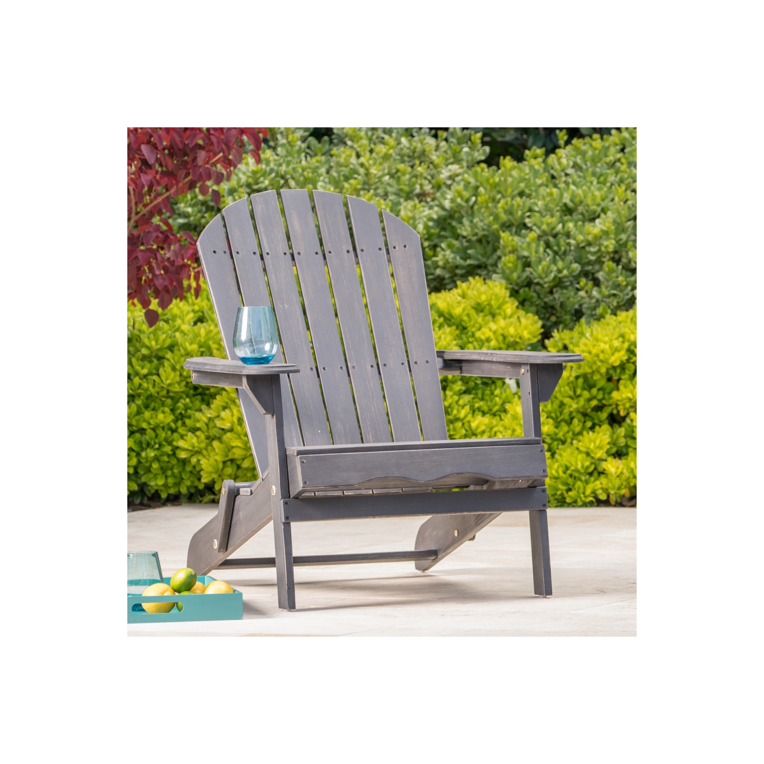 YOULIGHTS – Chaise Adirondack d'extérieur, chaise de jardin étanche en acacia, chaise pliante pour patio, jardin, extérieur