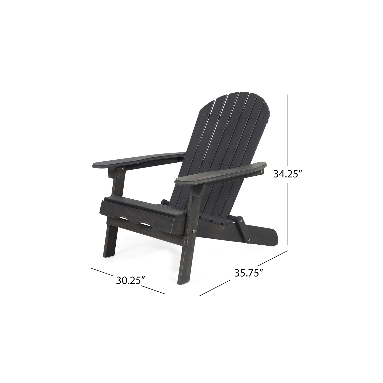 YOULIGHTS – Chaise Adirondack d'extérieur, chaise de jardin étanche en acacia, chaise pliante pour patio, jardin, extérieur