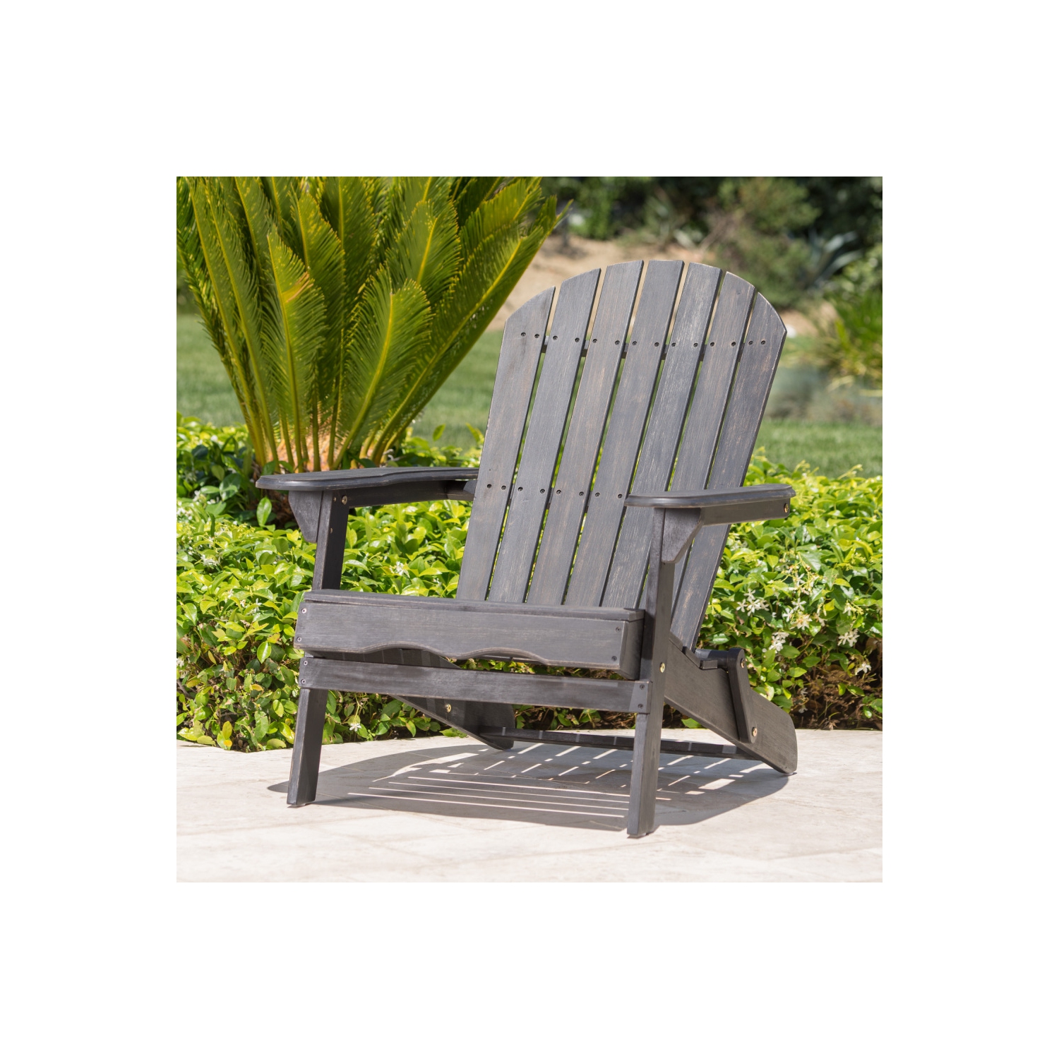 YOULIGHTS – Chaise Adirondack d'extérieur, chaise de jardin étanche en acacia, chaise pliante pour patio, jardin, extérieur