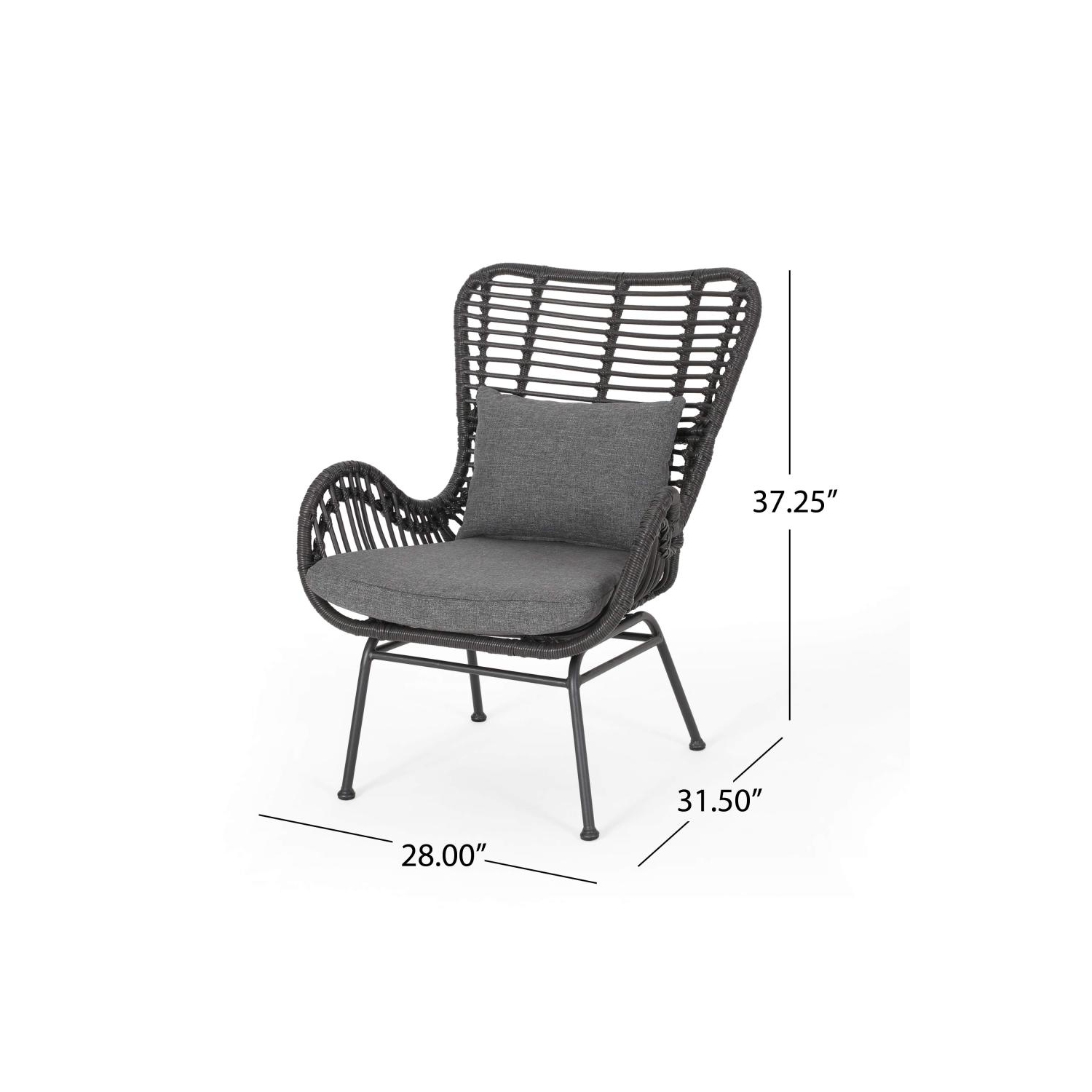 YOULIGHTS – Chaises de patio modernes pour l'extérieur, chaises en rotin tissé, chaises en rotin de polyester avec coussins et acier pour la véranda,