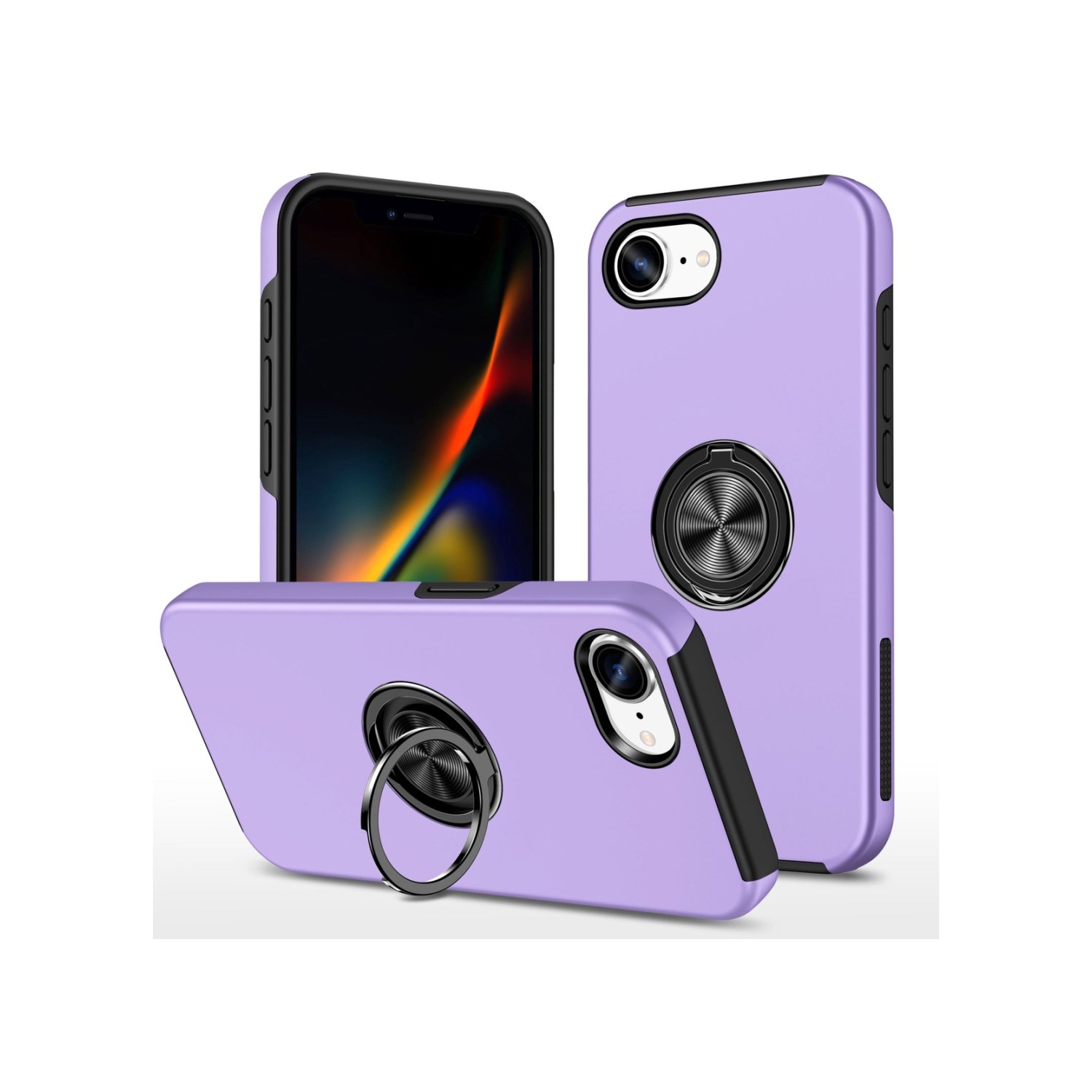 [CS] Étui magnétique hybride avec anneau invisible pour iPhone 16e, violet