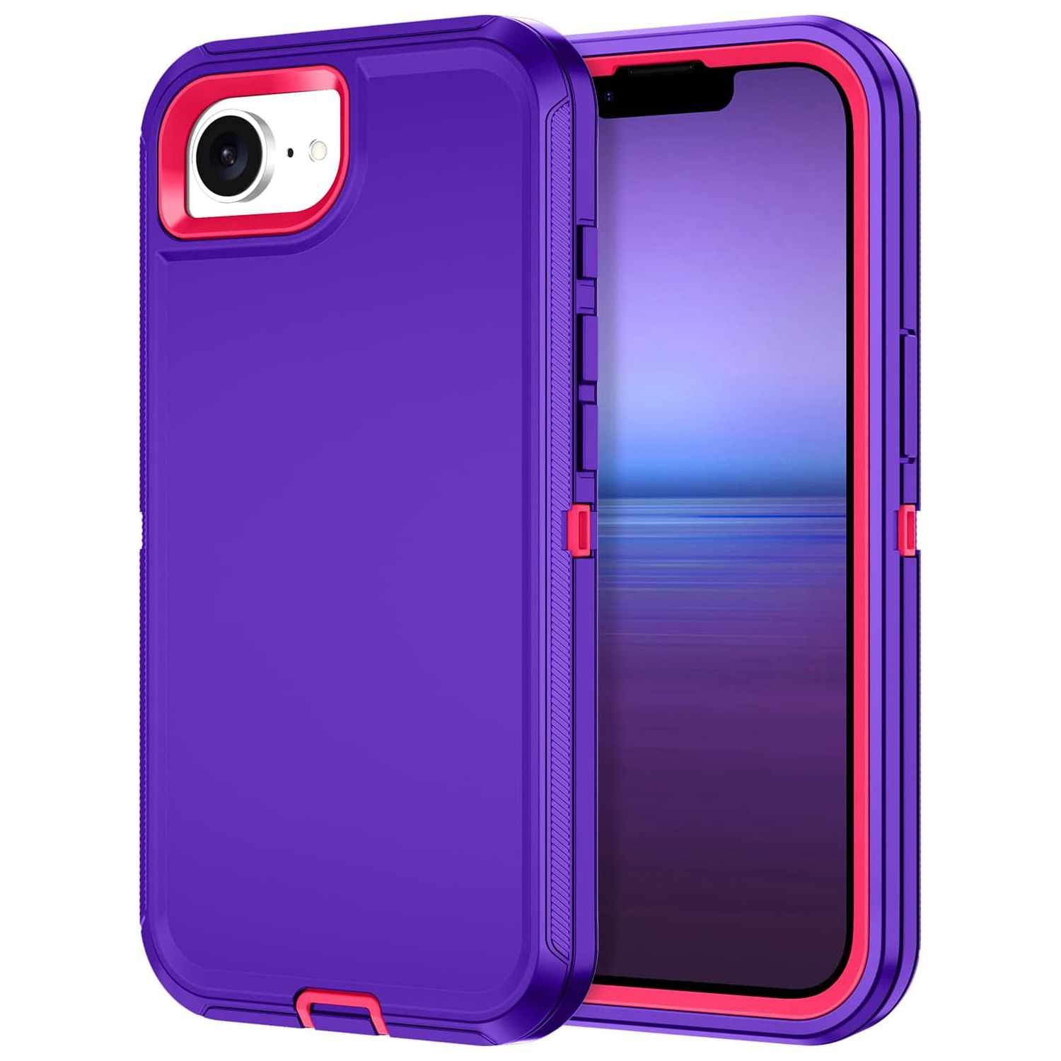 [CS] Étui rigide robuste et antichoc Triple 3 couches Defender pour iPhone 16e, violet