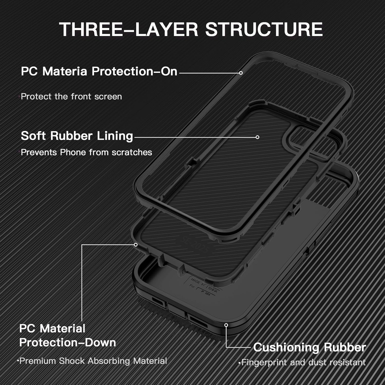 [CS] Étui rigide robuste et antichoc Triple 3 couches Defender pour iPhone 16e, violet