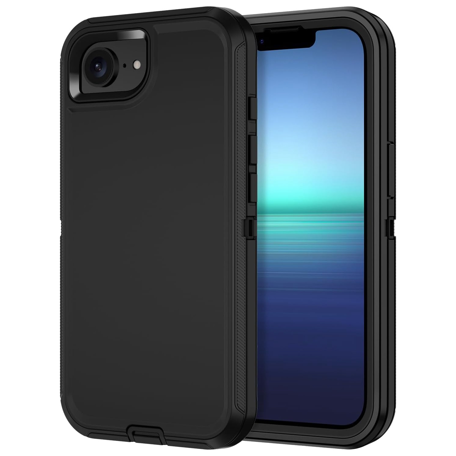 [CS] Étui rigide robuste et antichoc Triple 3 couches Defender pour iPhone 16e, noir