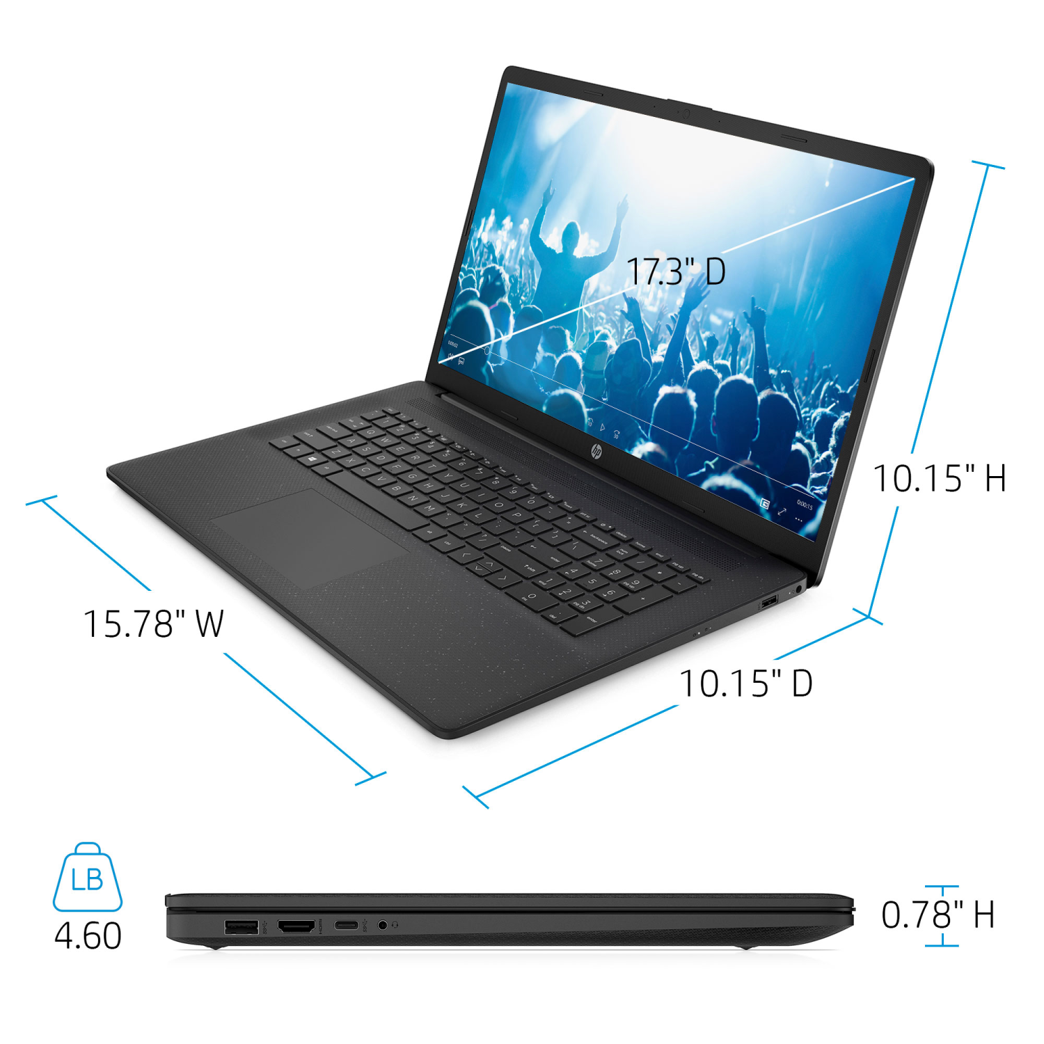 HP 17.3" Full HD+ 1600 x 900 Laptop for Business and Students - Intel® Core™ i5-1334U - 32GB RAM - 1TB PCIe - Windows 11 Home - Wi-Fi 6 - Silver