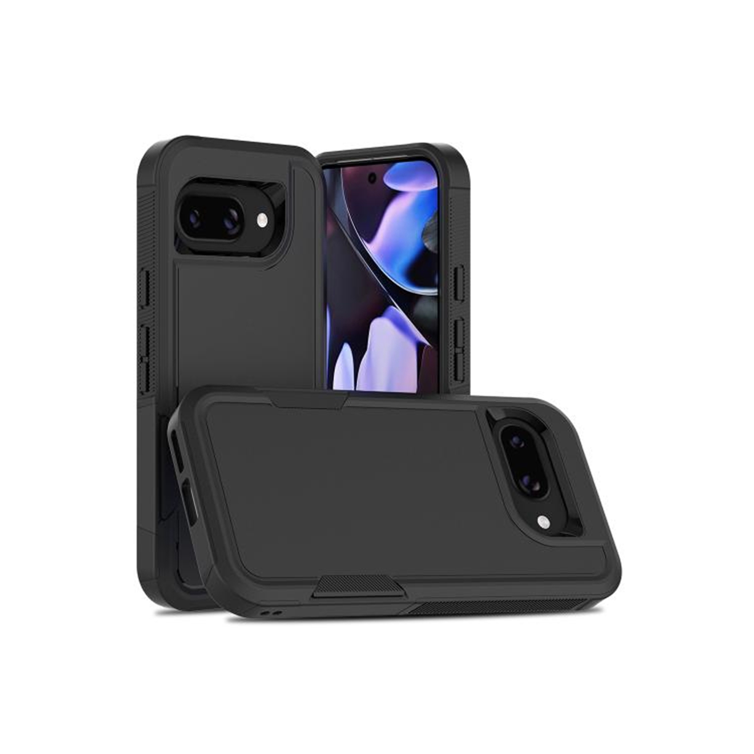 [CS] Étui rigide à double couche avec protection en caoutchouc robuste pour Google Pixel 9&nbsp;A, noir