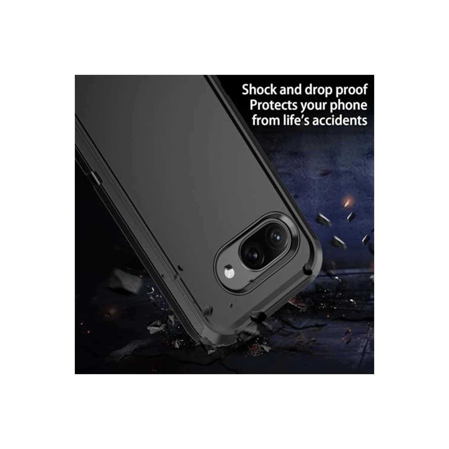 [CS] Triple 3 Layers Shockproof Heavy Duty Defender Hard Case for Google Pixel 9A, Black