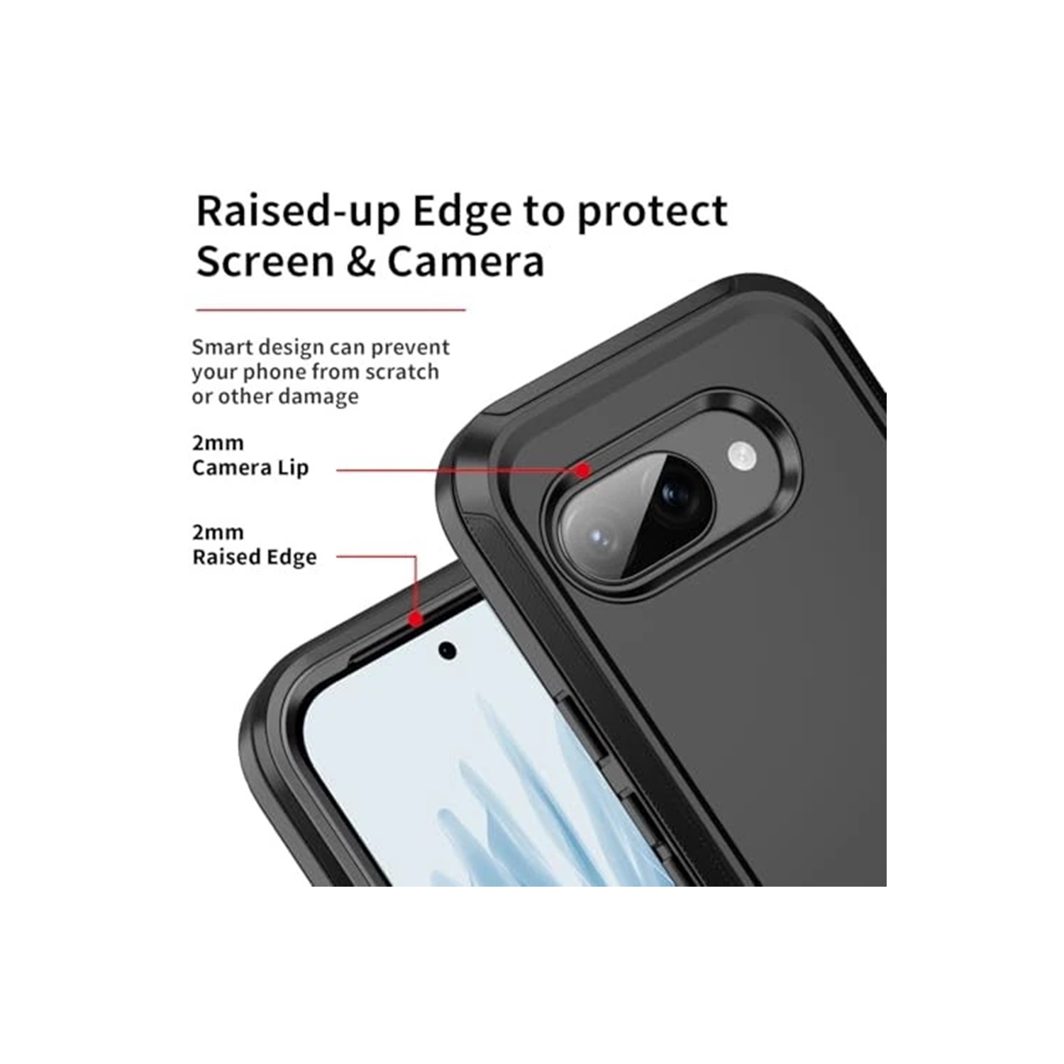 [CS] Triple 3 Layers Shockproof Heavy Duty Defender Hard Case for Google Pixel 9A, Black