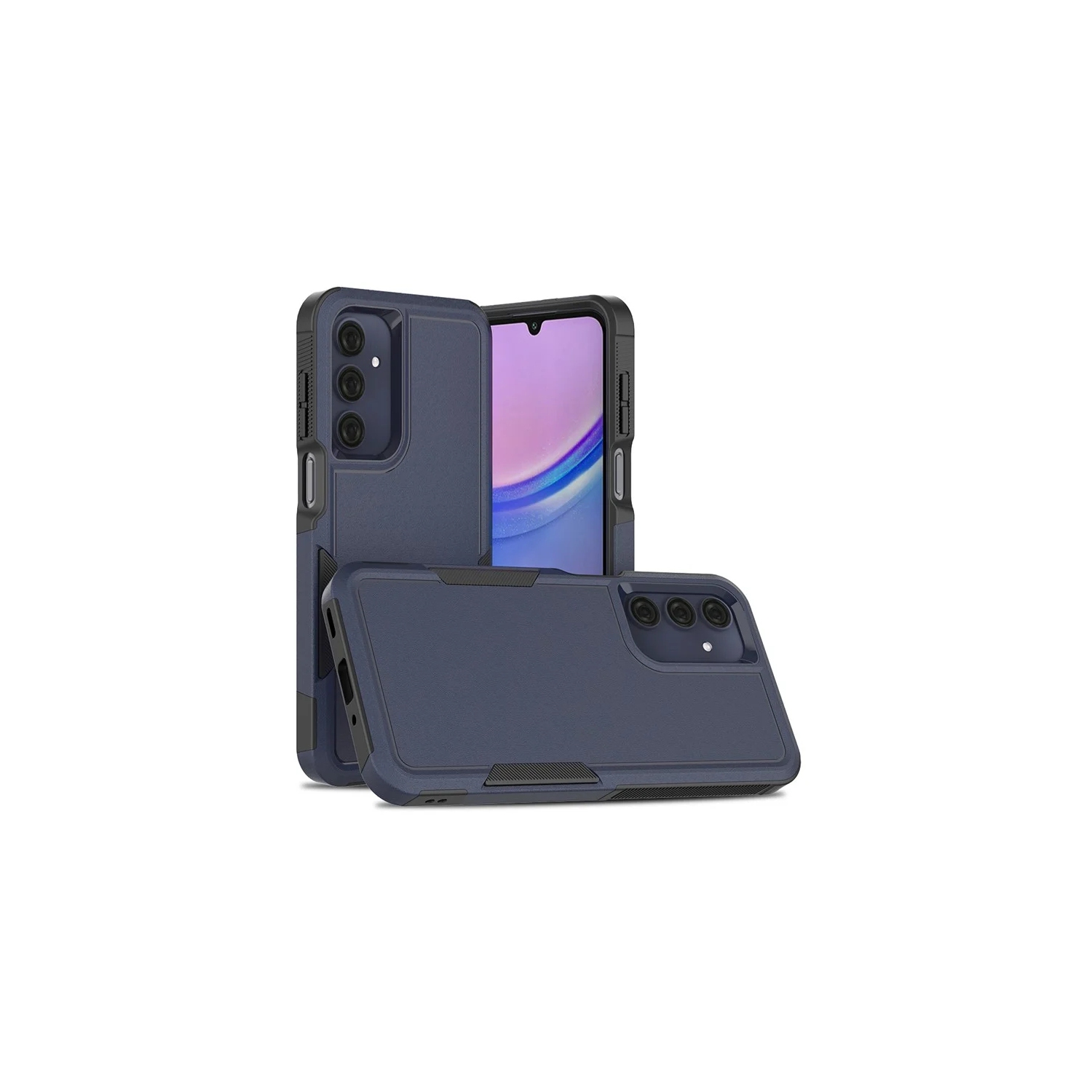 [CS] Étui rigide à double couche avec protection en caoutchouc robuste pour Samsung Galaxy A36/A56, bleu marine