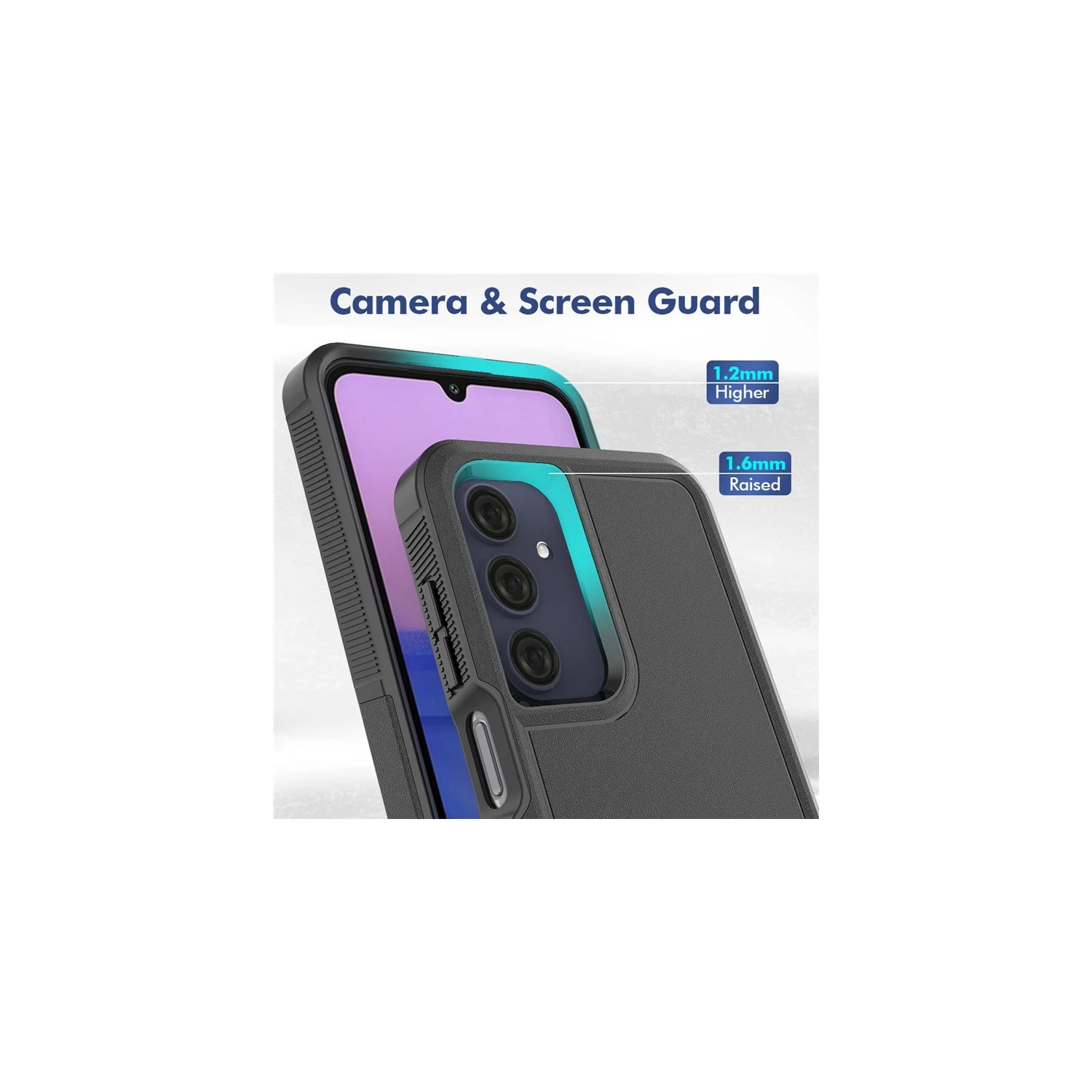 [CS] Étui rigide à double couche avec protection en caoutchouc robuste pour Samsung Galaxy A36/A56, bleu marine