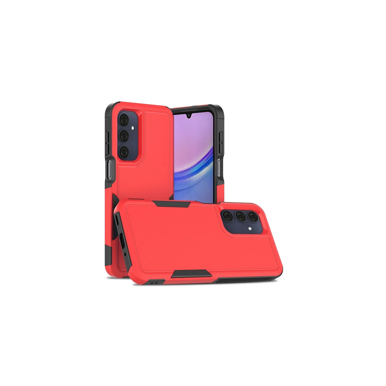 [CS] Étui rigide à double couche avec protection en caoutchouc robuste pour Samsung Galaxy A36/A56, rouge