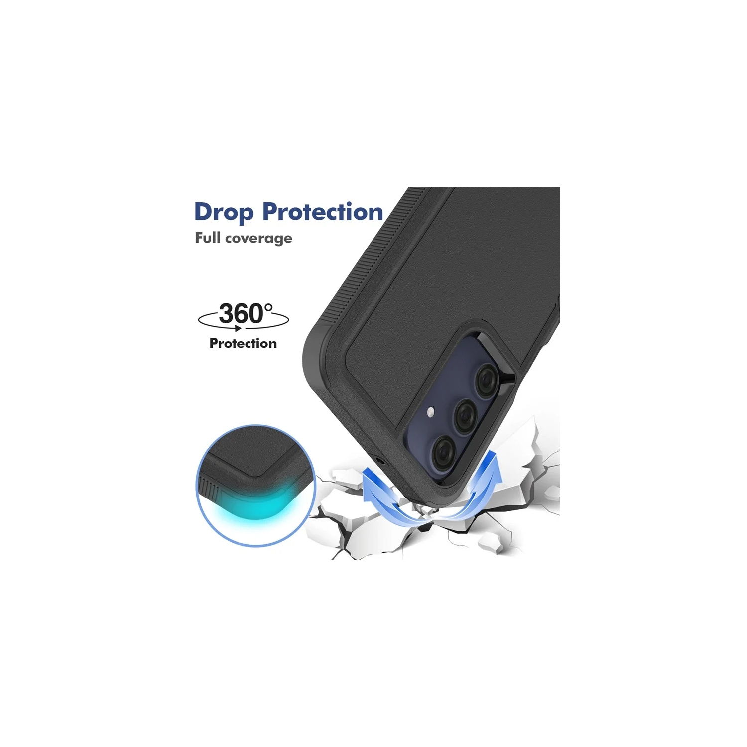 [CS] Étui rigide à double couche avec protection en caoutchouc robuste pour Samsung Galaxy A36/A56, rouge