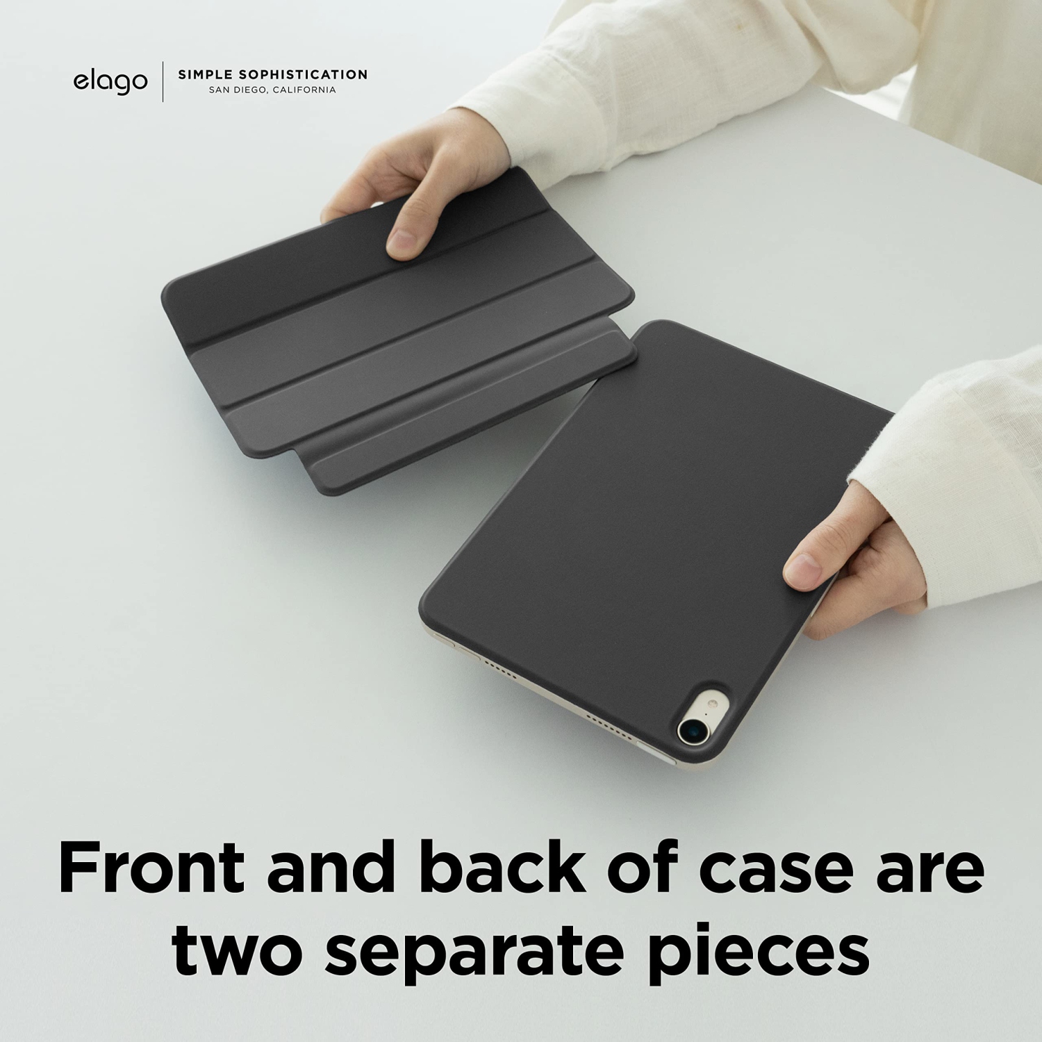 elago Case for iPad Mini A17 Pro, 6th Generation - iPad Case with Magnetic Attachment to Metal Materials, Compatible with Apple iPad Pencil and