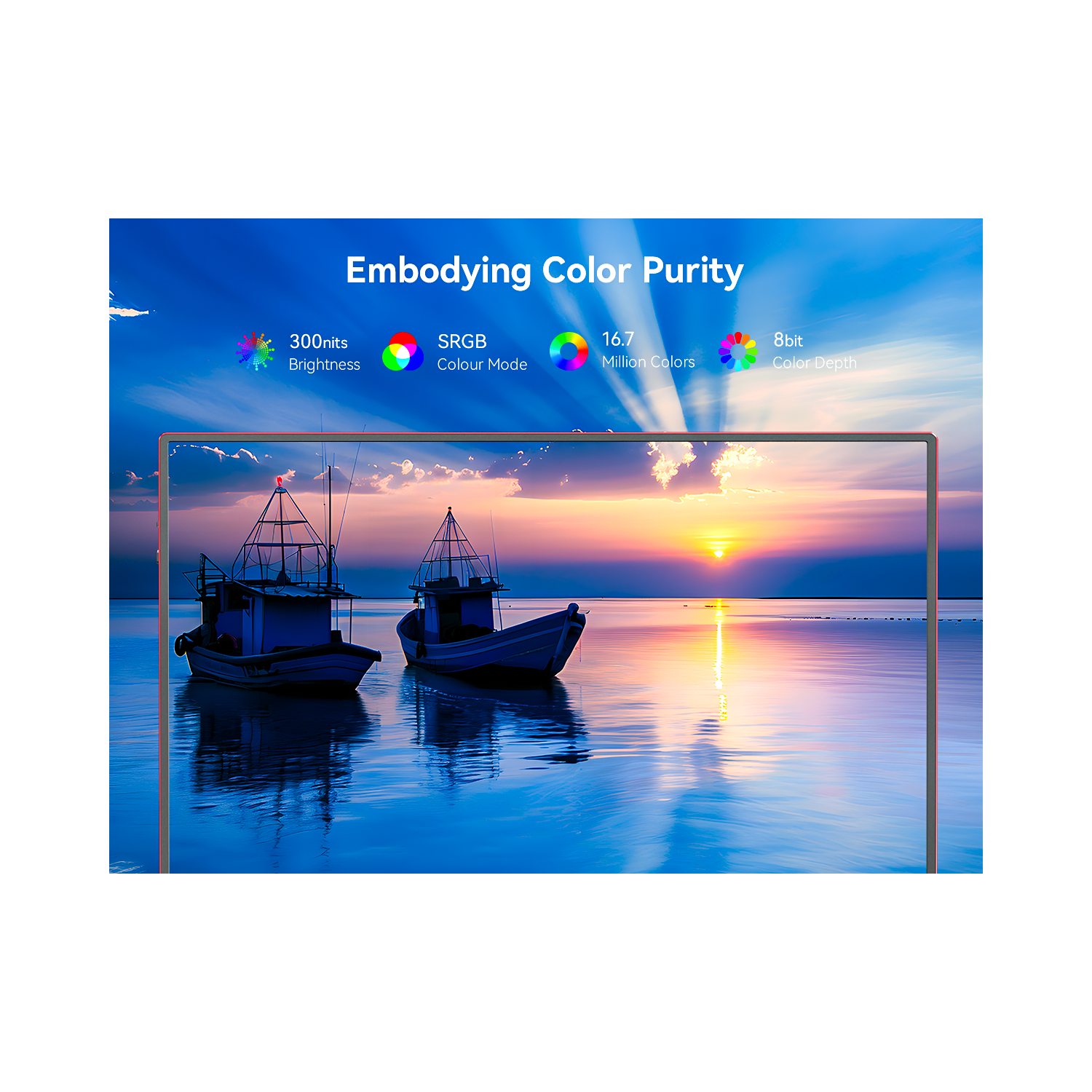 Zachvo 16Inch Red Portable Monitor for Laptop, 1920x1200P IPS 16:10 Computer External Screen, 100% sRGB Stand Support Freesync, for Girl Phone, PC