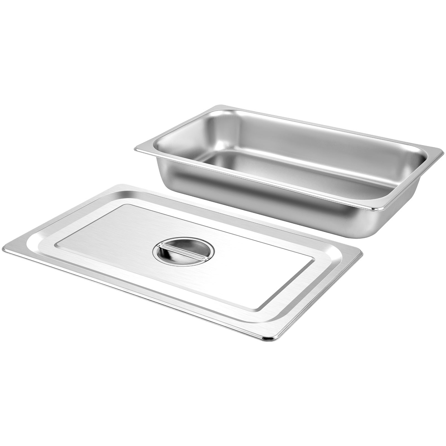 VEVOR 4 Pack Steam Table Pans 20.9 x 12.8 x 3.9 Inch Deep Steam Table Pan Full Size 13L Deep Food Container Stainless Steel Oven Tray Hotel Pans