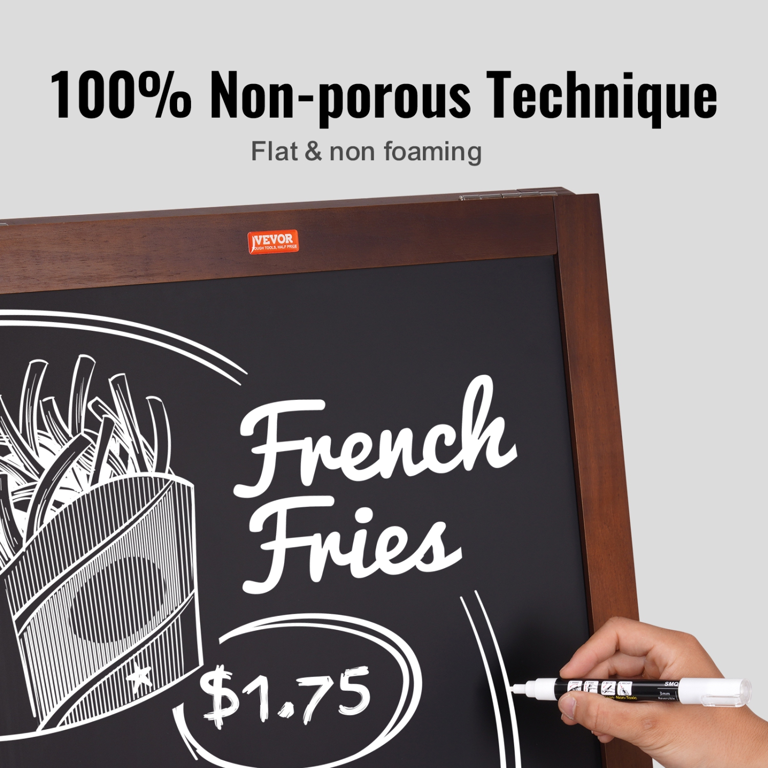 VEVOR 20"x40" A Frame Chalkboard Sign, Double-Sided Sidewalk Signs, Freestanding Vintage Wooden Chalk Board with Chalks & Magnetic Eraser, Rustic