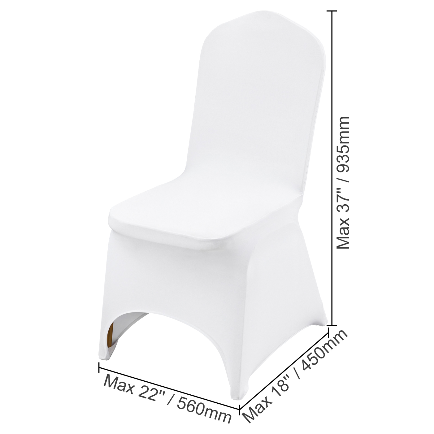 Housse de chaise pliante en élasthanne VEVOR, housse avant arquée ajustée universelle, housses de protection amovibles lavables, pour mariage,