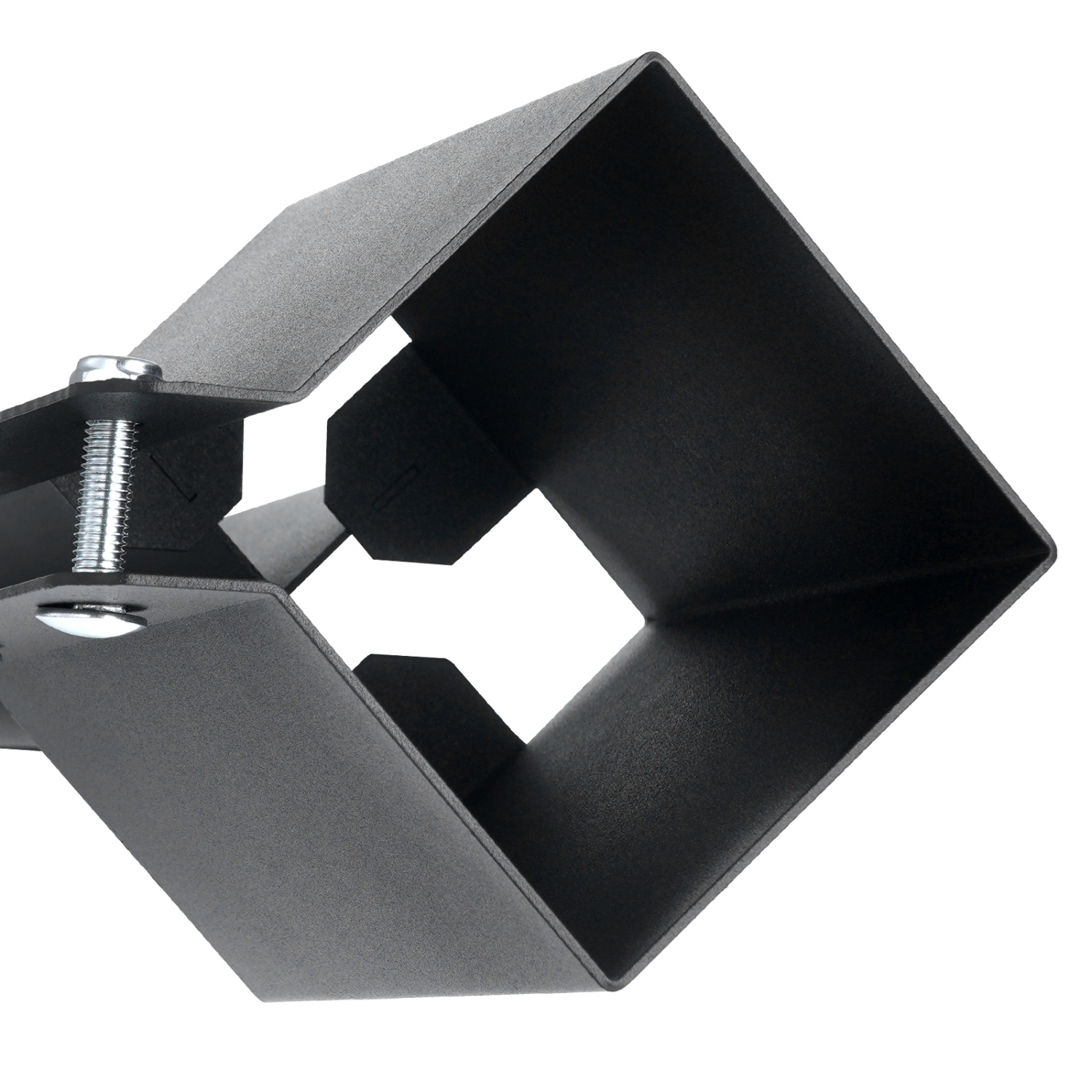 VEVOR Fence Post Anchor Ground Spike, 4 Pack 24 x 4 x 4 Inches Outer Diameter, Metal Black Powder Coated Post Stake Ground, for Deck Garden Railing