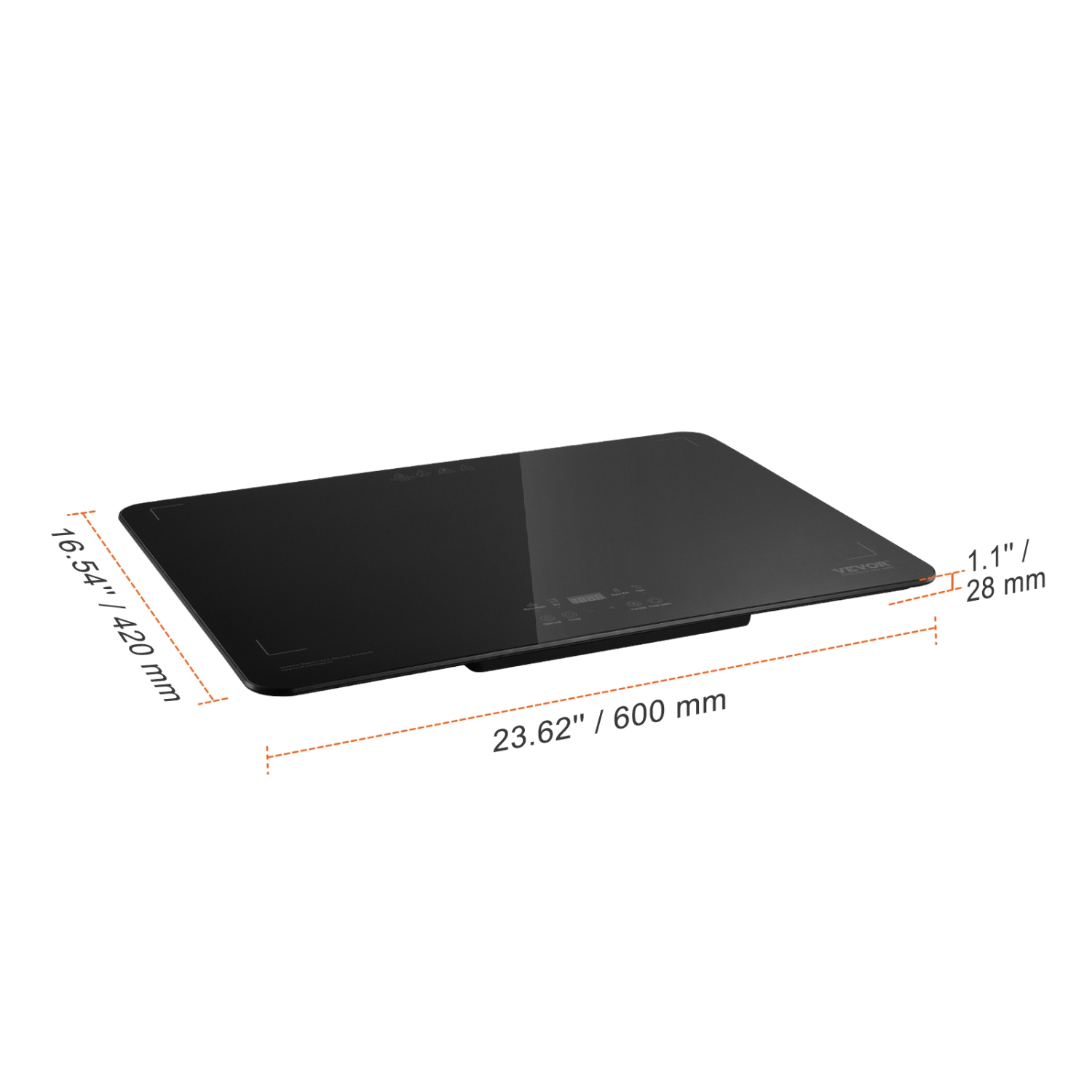 VEVOR Electric Warming Tray, Food Warming Trays for Buffet, Warming Trays with Adjustable Temperature Control, Portable Tempered Glass Food Warmer,
