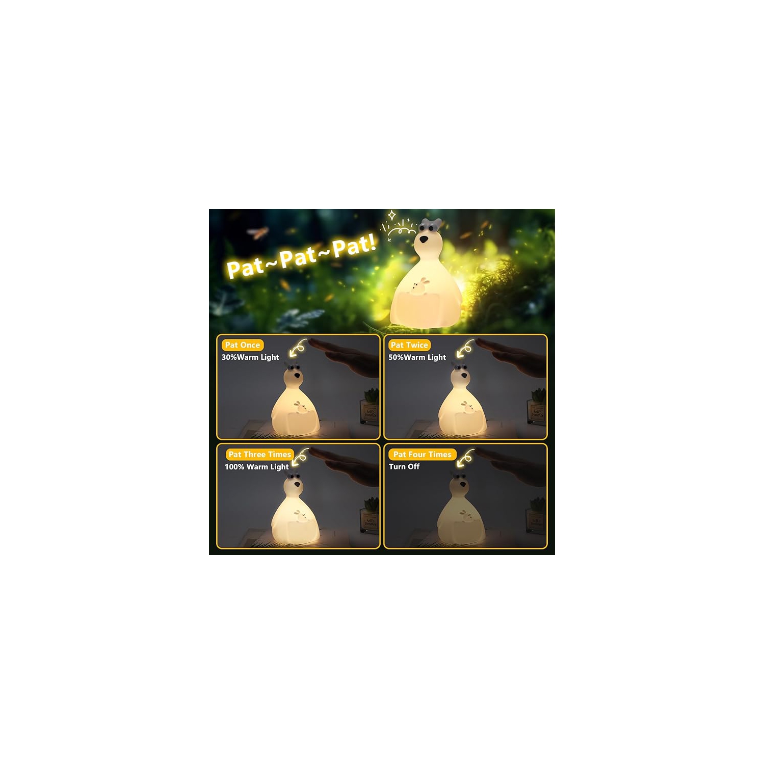 Veilleuse kangourou pour chambre d'enfant, veilleuse adorable en silicone pour chambre d'enfant, kangourou lumineux en silicone, lampe tactile pour