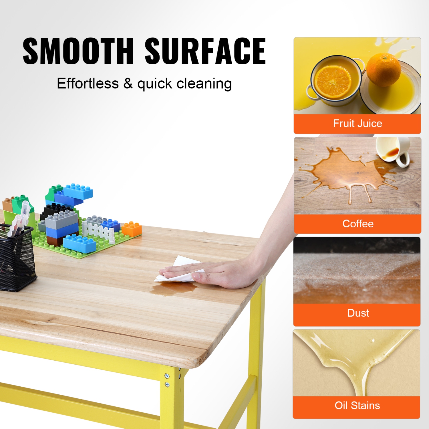 Ensemble avec table et banc pour enfants VEVOR, ensemble de 3 tables et chaises pour tout-petits, table d'activités en bois pour l'art, le bricolage,