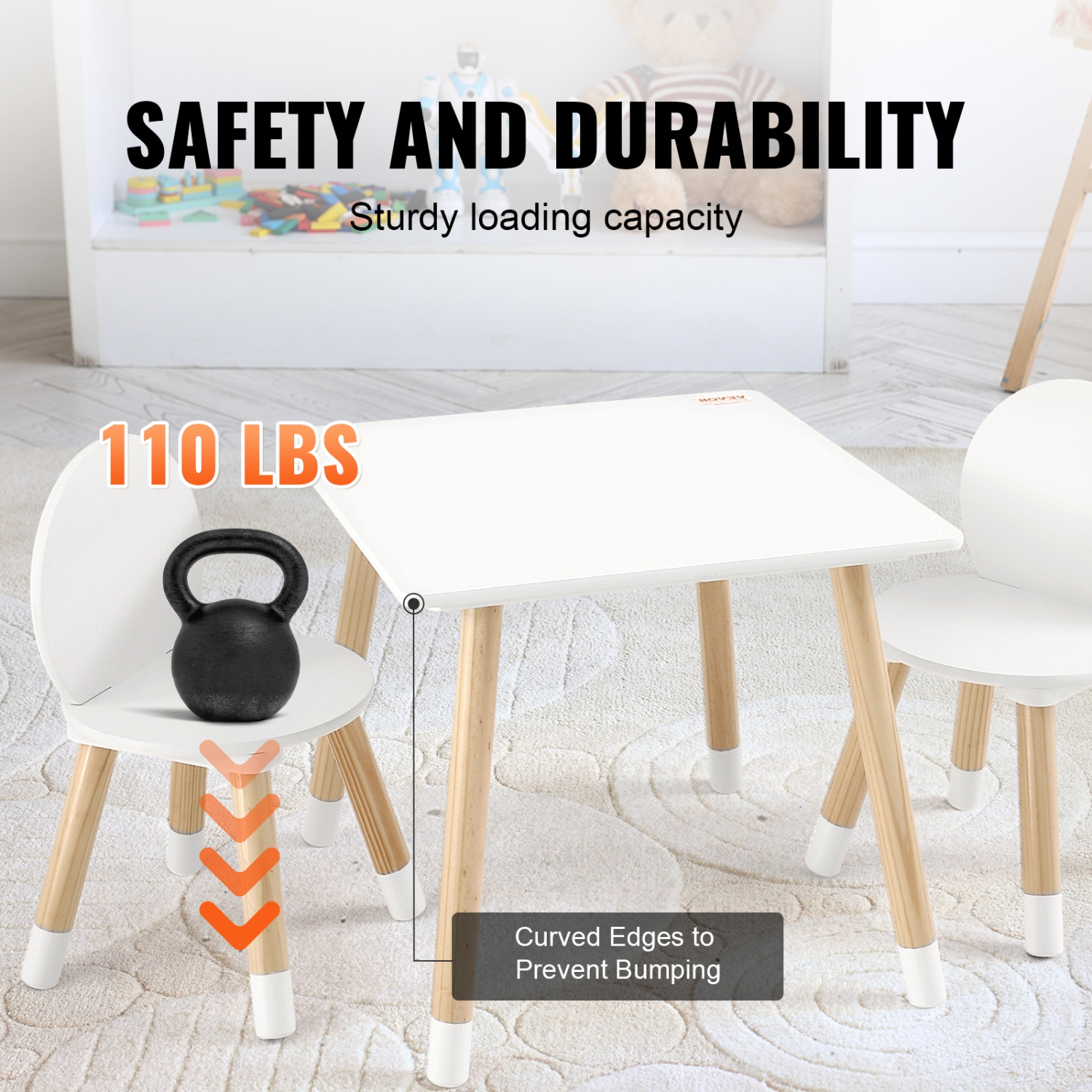 Ensemble avec table et 2 chaises pour enfants VEVOR, ensemble table et chaises pour tout-petits, table multi-activités pour enfants pour l'art,