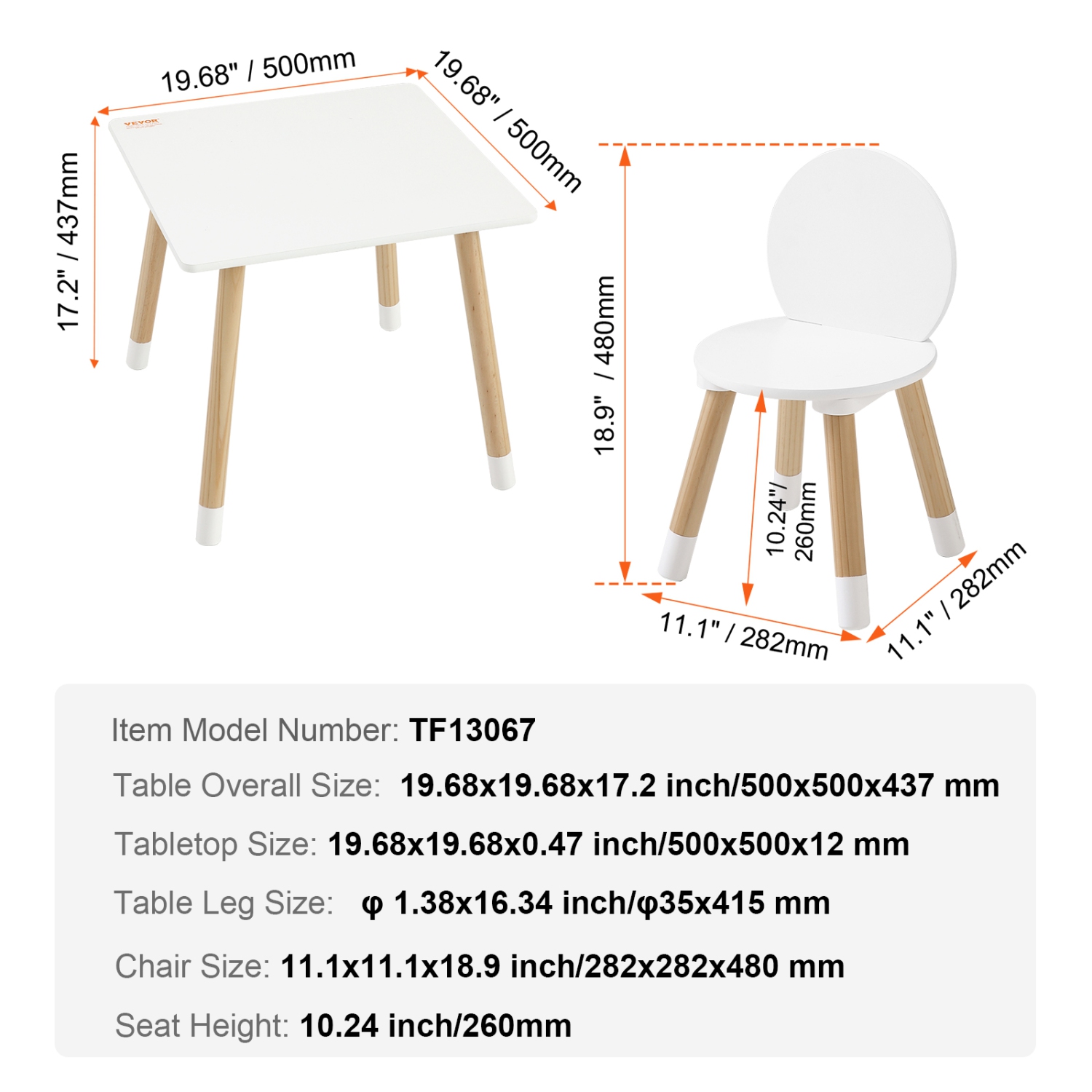 Ensemble avec table et 2 chaises pour enfants VEVOR, ensemble table et chaises pour tout-petits, table multi-activités pour enfants pour l'art,