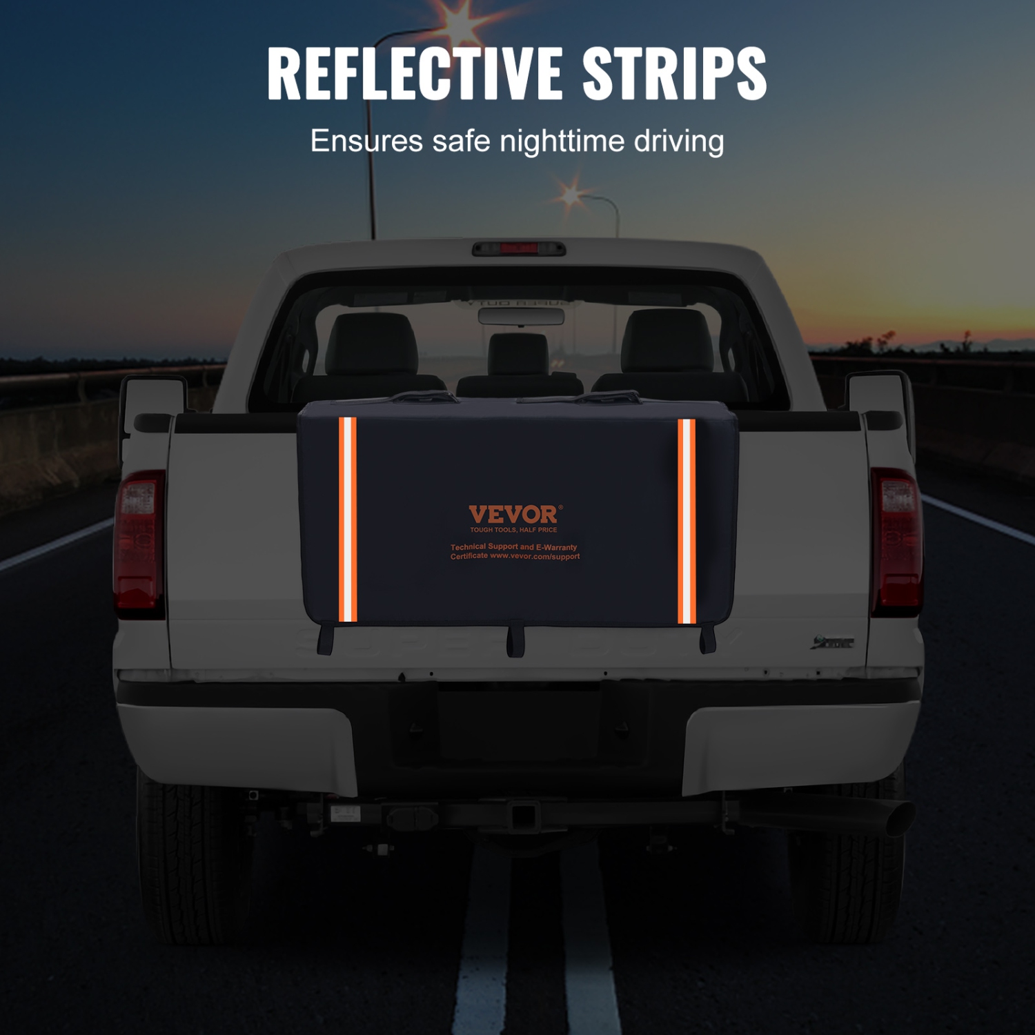 VEVOR 33" Tailgate Bike Pad, Truck Tailgate Pad Carry 2 Bikes, Tailgate Protection Pad with Reflective Strips and Tool Pocket, Universal Tailgate Pad
