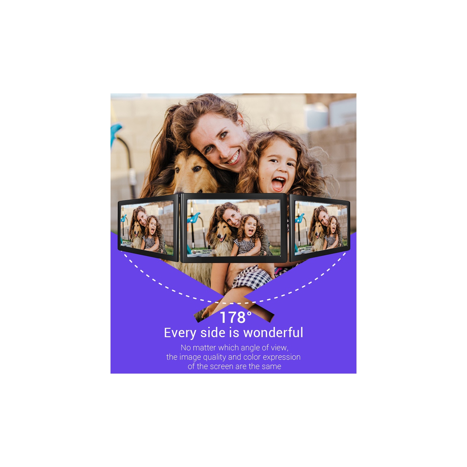 Cadre photo numérique de 10,1 po, Wi-Fi avec APPLICATION Uhale, rotation automatique de l'image 16 Go, écran IPS 16:10 1200 x 800, cadre