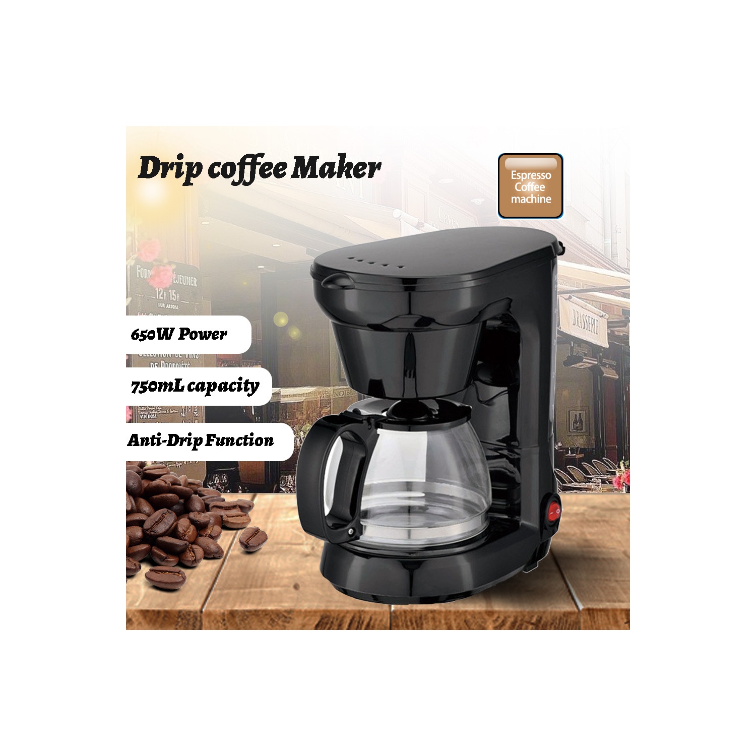 Mini Coffee Machine,Automatic Drip Coffee Pot,Fast Extraction Espresso Coffee Maker,Portable Travel Coffee Machine