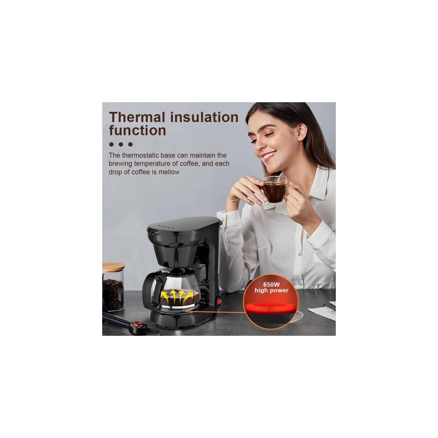 Mini Coffee Machine,Automatic Drip Coffee Pot,Fast Extraction Espresso Coffee Maker,Portable Travel Coffee Machine