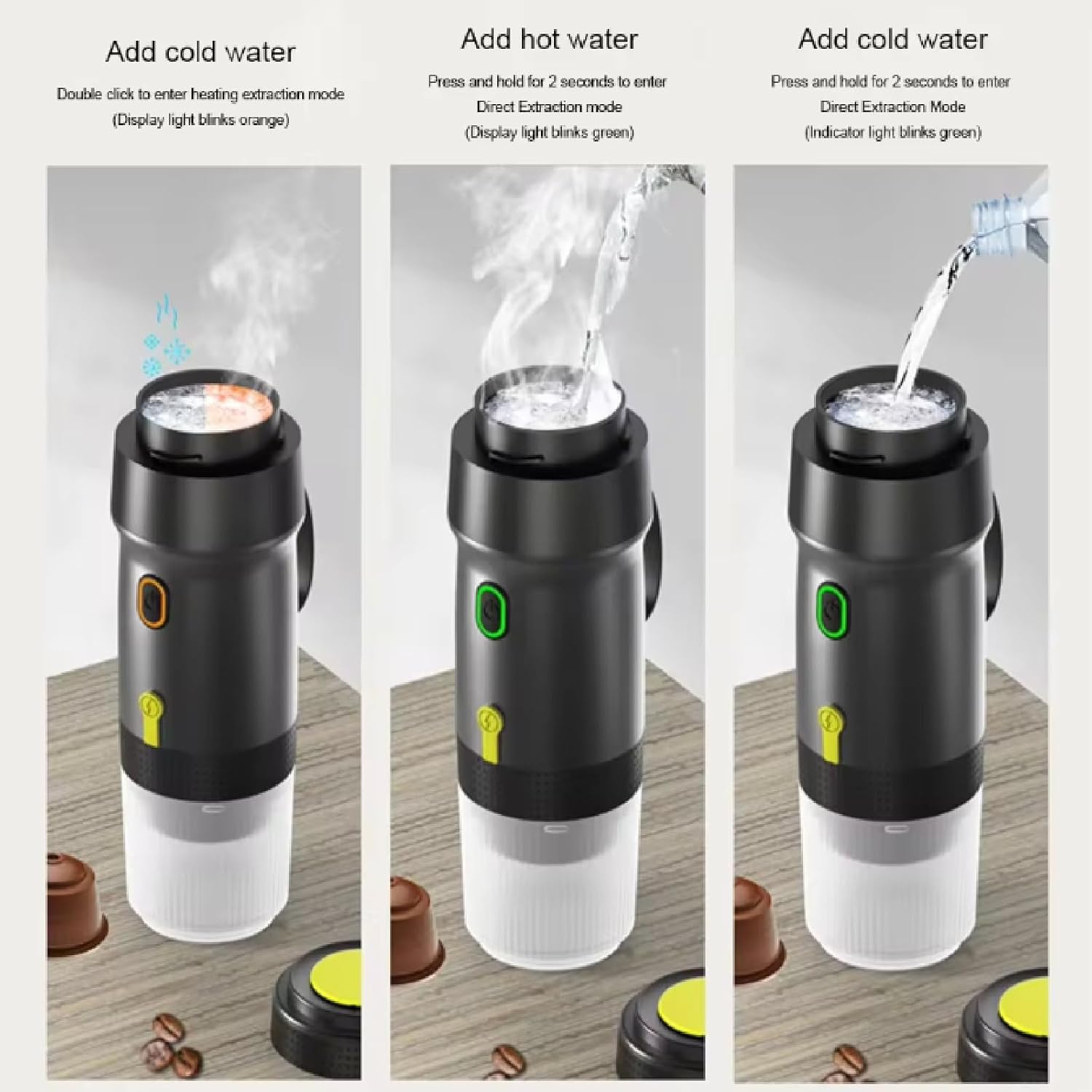 Portable Coffee Maker,60ML Electric Wireless Espresso Coffee Machine for Coffee Capsule & Powder,Travel Coffee Maker for Camping Travel Hiking Office