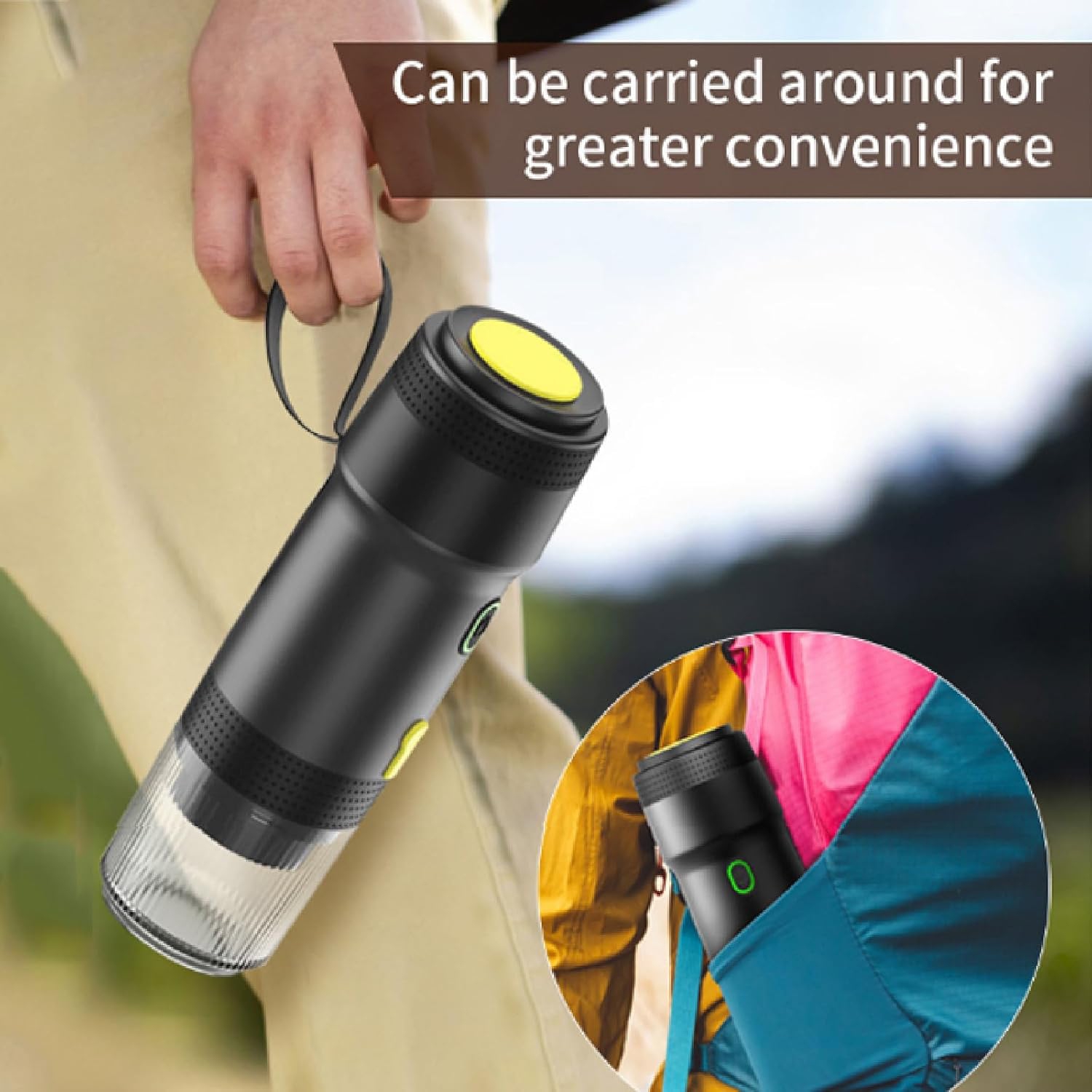 Portable Coffee Maker,60ML Electric Wireless Espresso Coffee Machine for Coffee Capsule & Powder,Travel Coffee Maker for Camping Travel Hiking Office