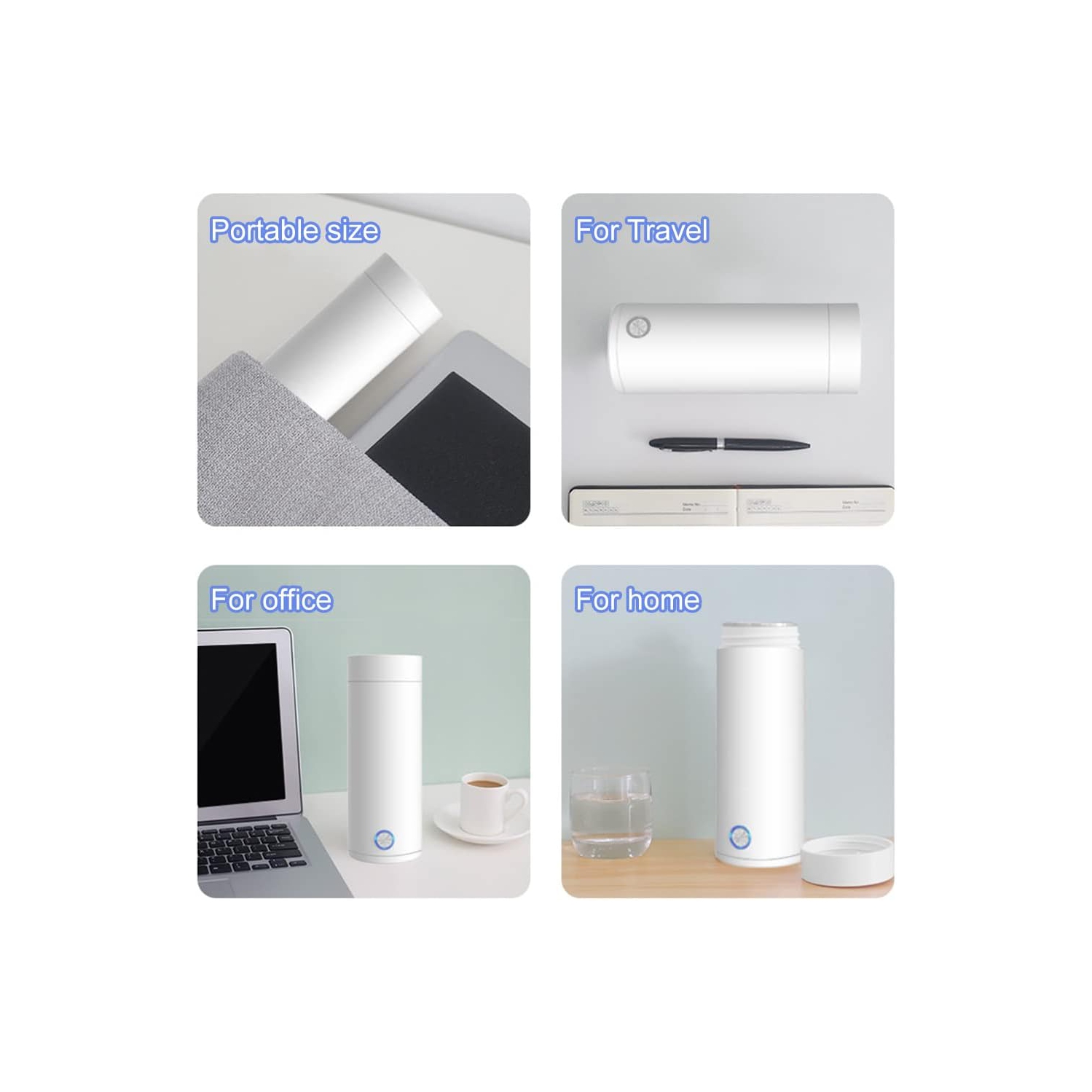 Portable Electric Kettle,Fast Boiling 400ML Hot Water Boiler Bottle,Electric Heated Cup Travel Kettle for Making Tea Coffee