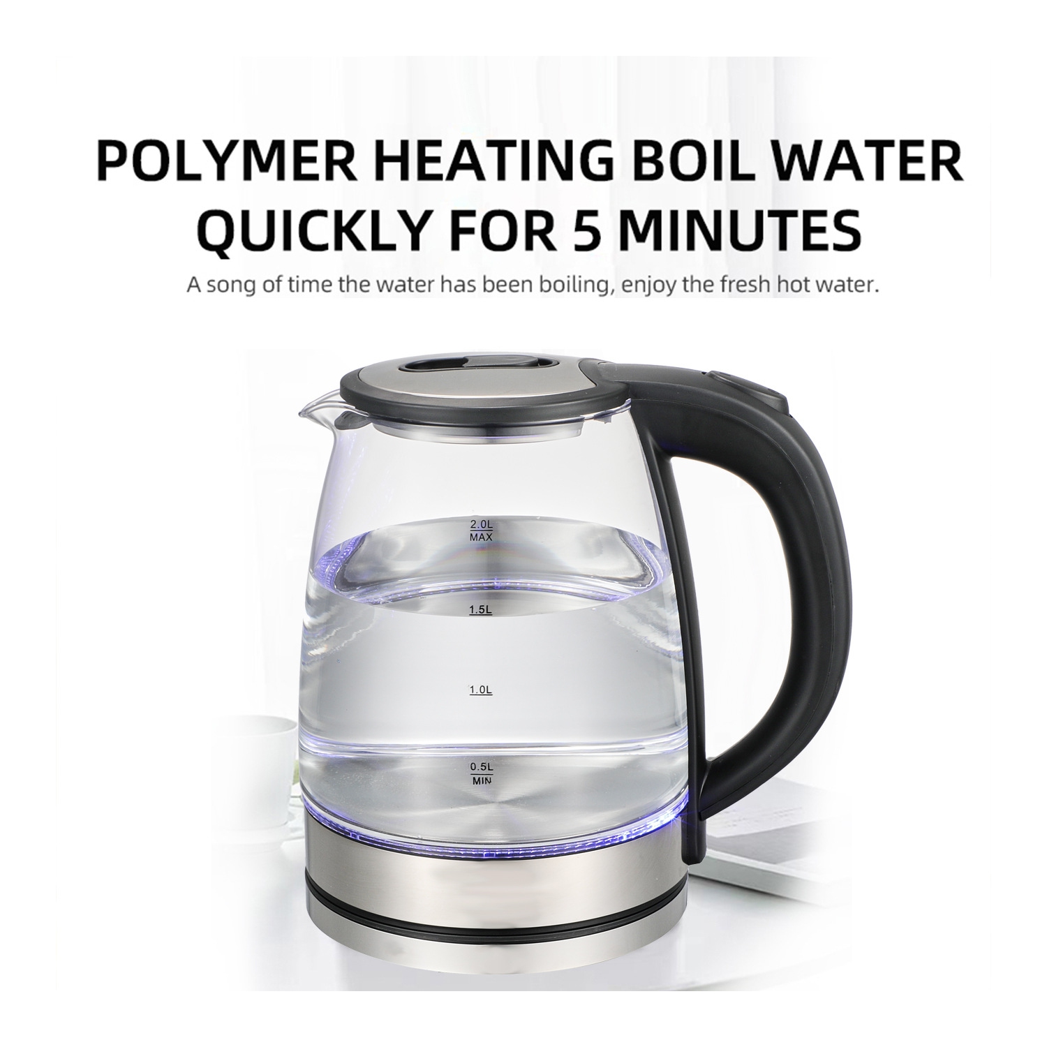 Electric Kettle Glass Electric Tea Kettle Hot Water Boiler & Heater with Auto Shut Off Function
