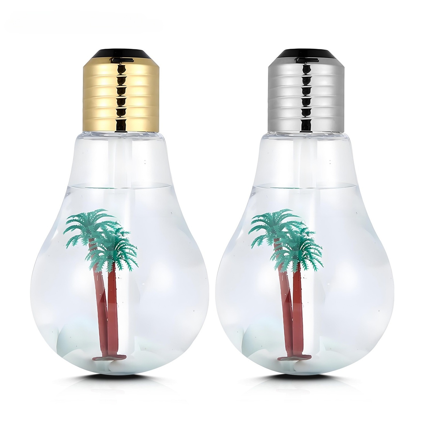 2 Pack Aromatherapy Diffusers, 400ml Colorful Light Bulb Air Humidifier Essential Oil Diffuser Atomizer Freshener Mist sprayer