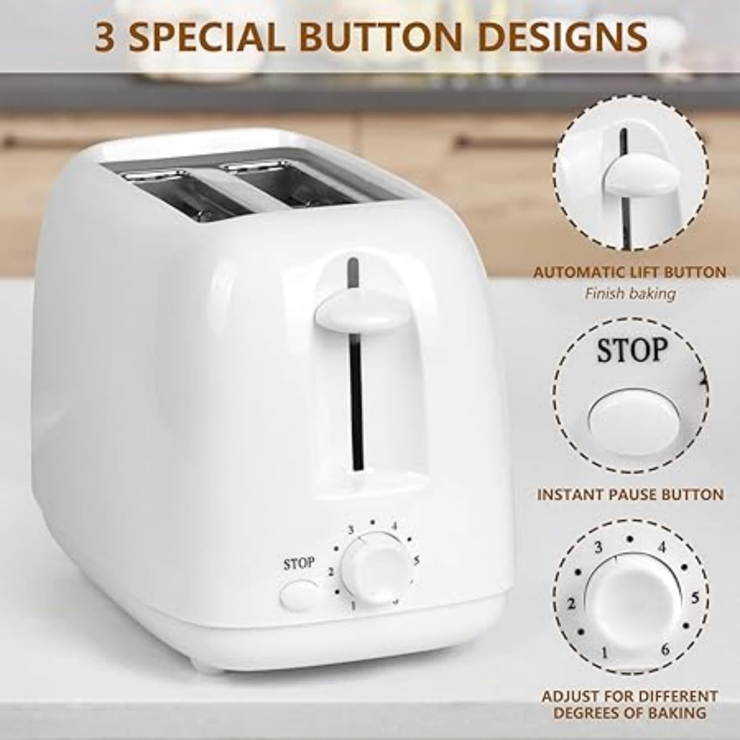 2-Slice Toaster Breakfast Bread Machine Toasters Bread Makers Bagels Waffles Toaster