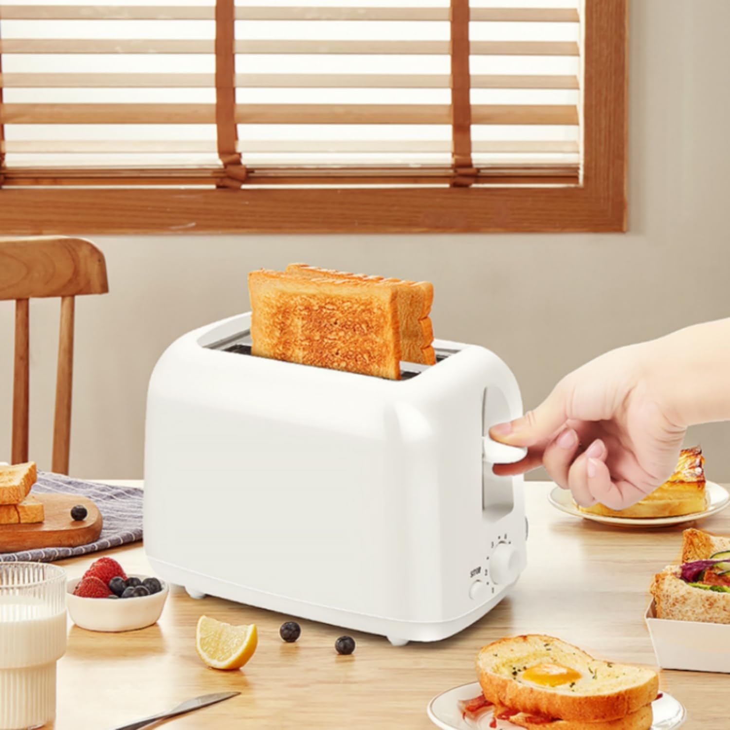 2-Slice Toaster Breakfast Bread Machine Toasters Bread Makers Bagels Waffles Toaster