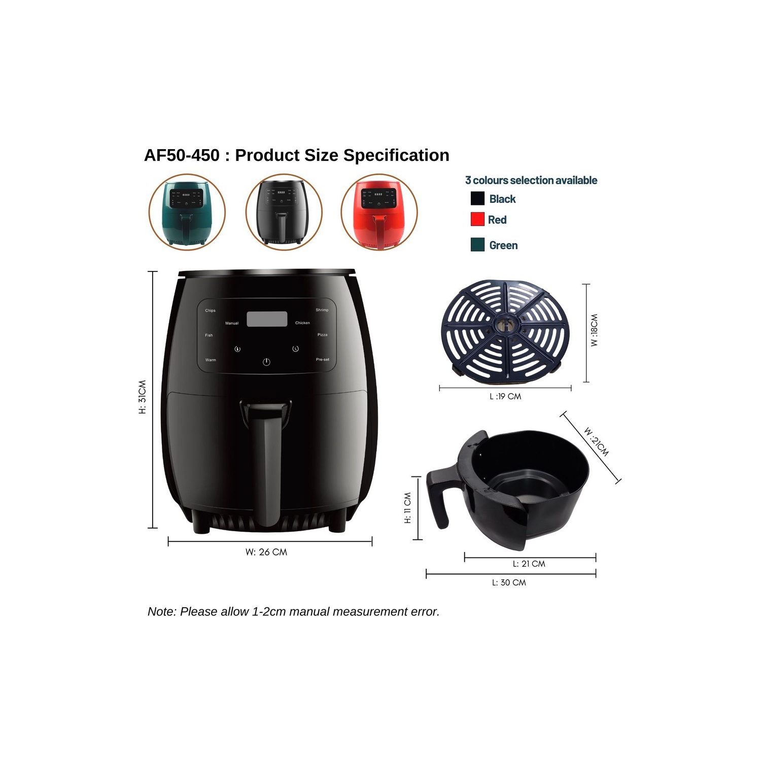 6L Air Fryer Household Large Capacity Electric Oven French Fries Machine Multifunctional Electric Fryer