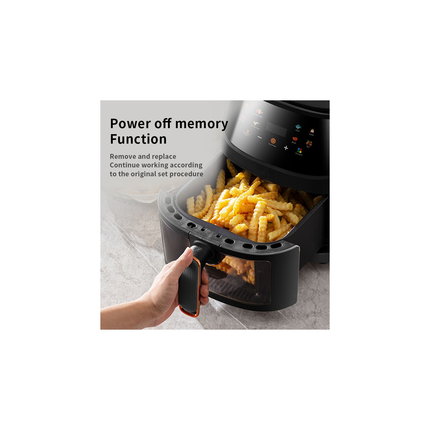 Friteuse à air chaud Smart Touch LCD multifonctionnelle pour la maison de 8 L