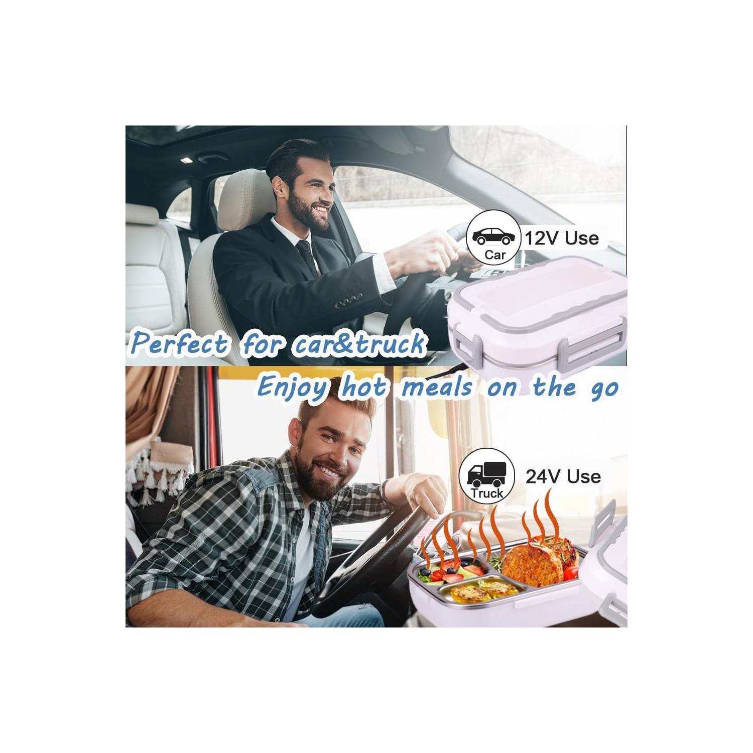 Electric Lunch Box Food Warmer Heater Fast Heating Lunch Box for Car Truck Home Portable Heated Food Container