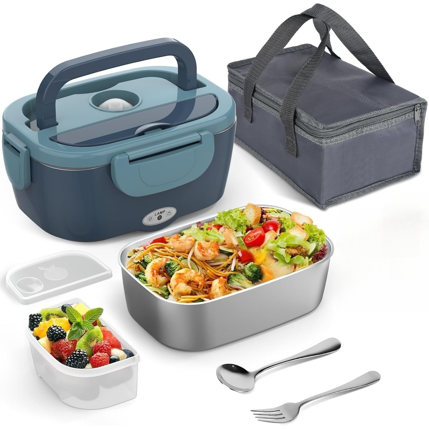 Electric Lunch Box Food Heater,Heated Lunch Box,Portable Food Warmer Box for Car Truck Work with Stainless Steel Container